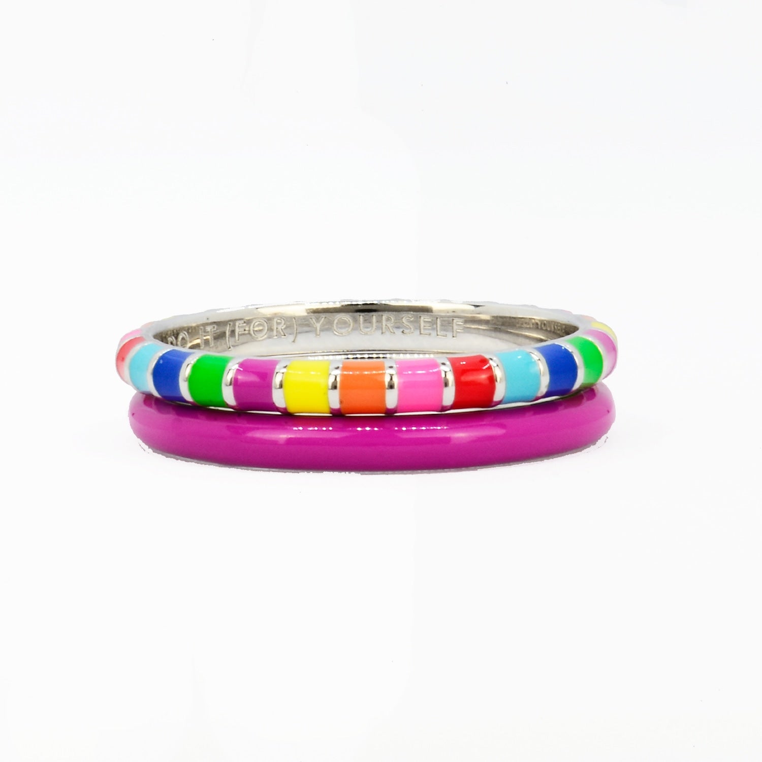 Purple Rainbow Ring Stack
