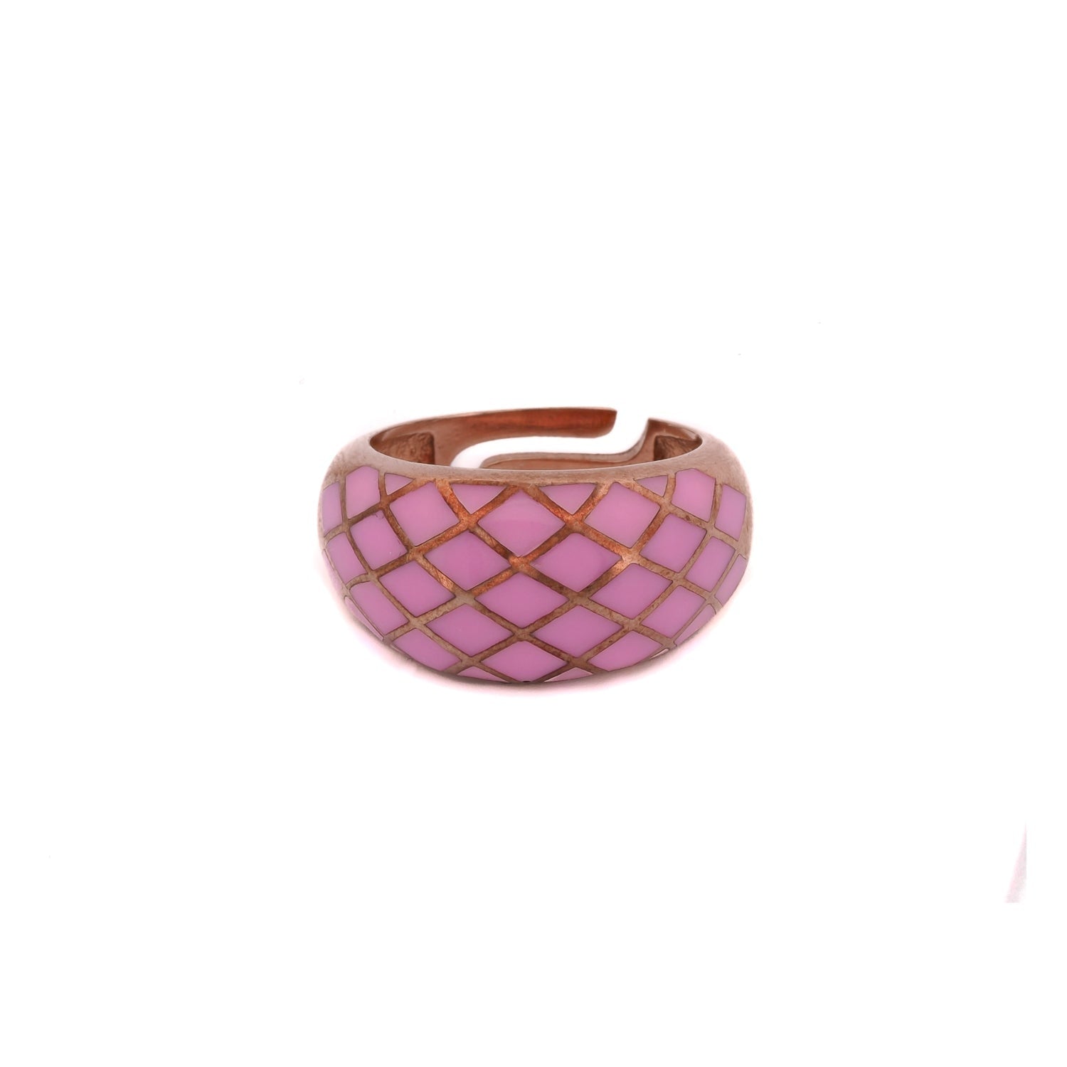 Purple & Rose Gold Adjustable Fashion Ring - Purple