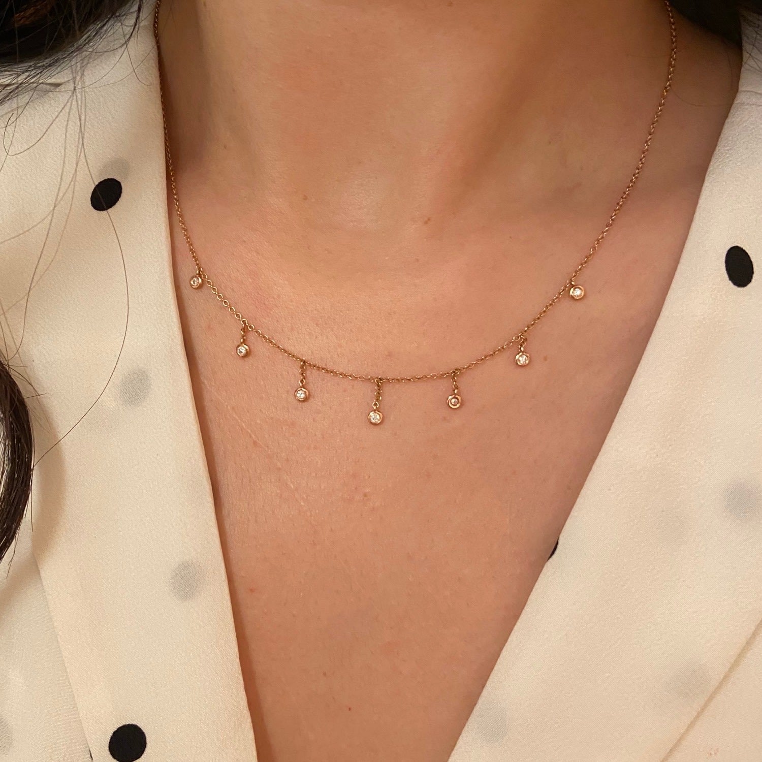 Raindrop Choker With Diamonds