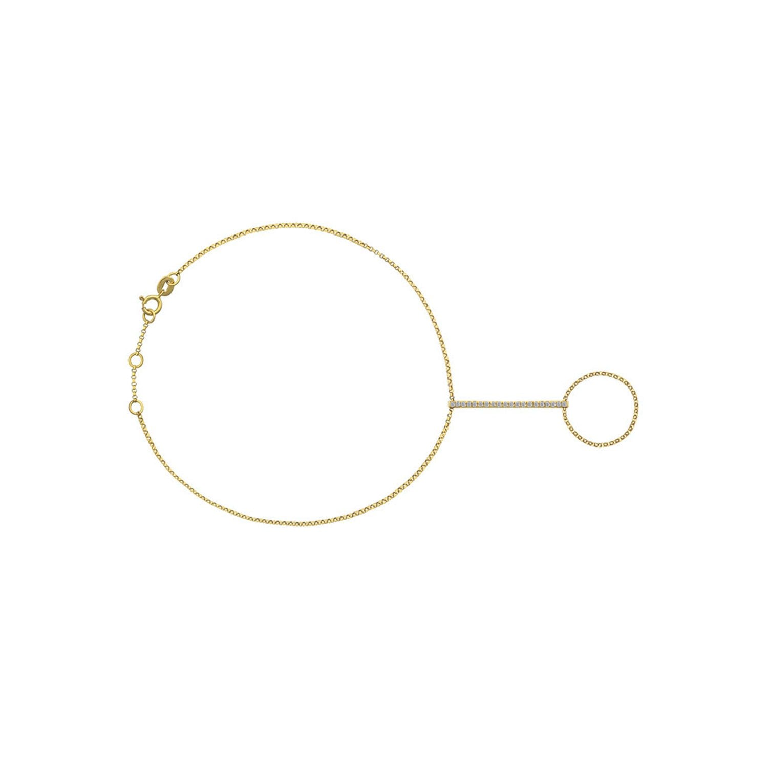 18K Yellow Gold Diamond Bar 2 Way Diamond Bracelet