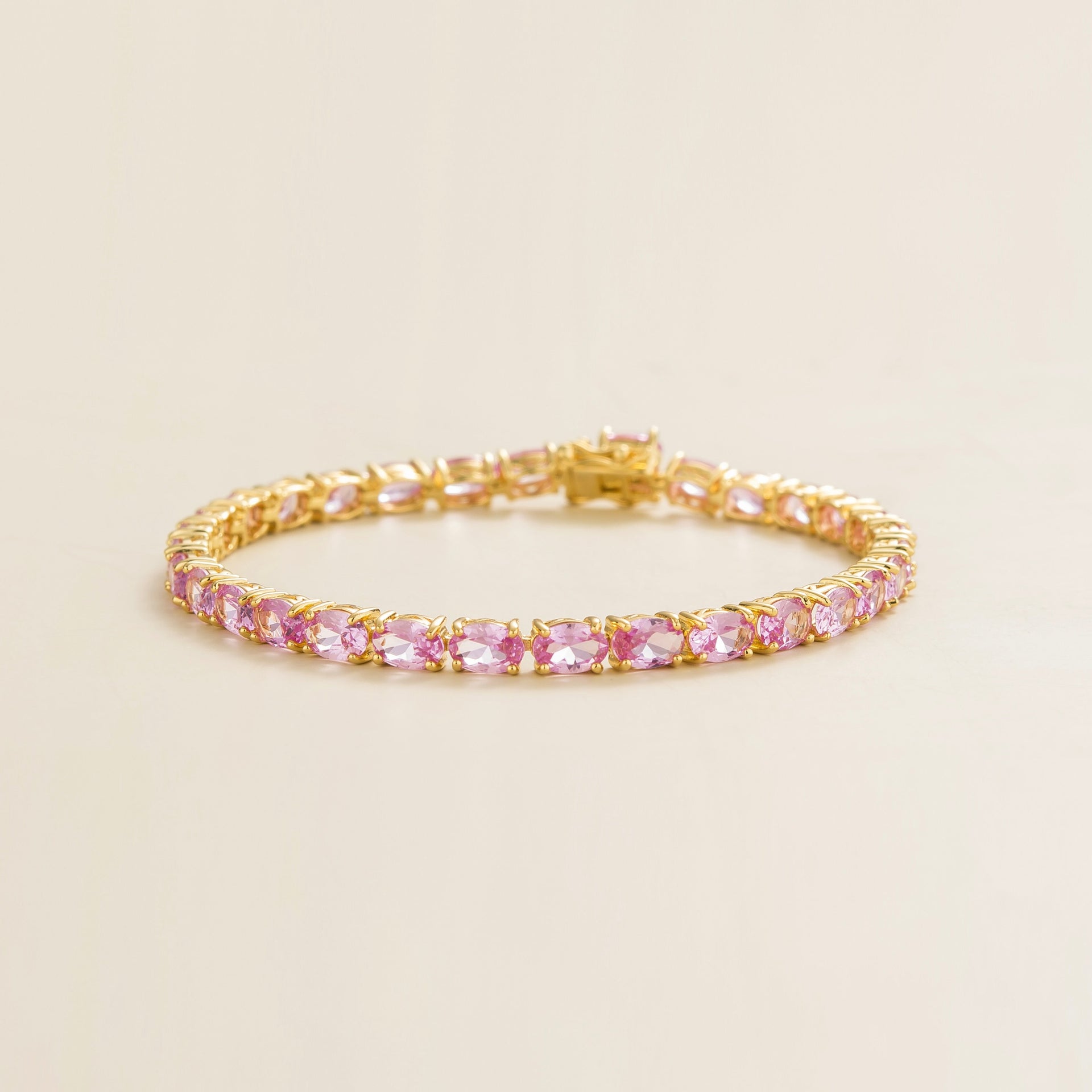 Salto Gold Tennis Bracelet In Pink Sapphire