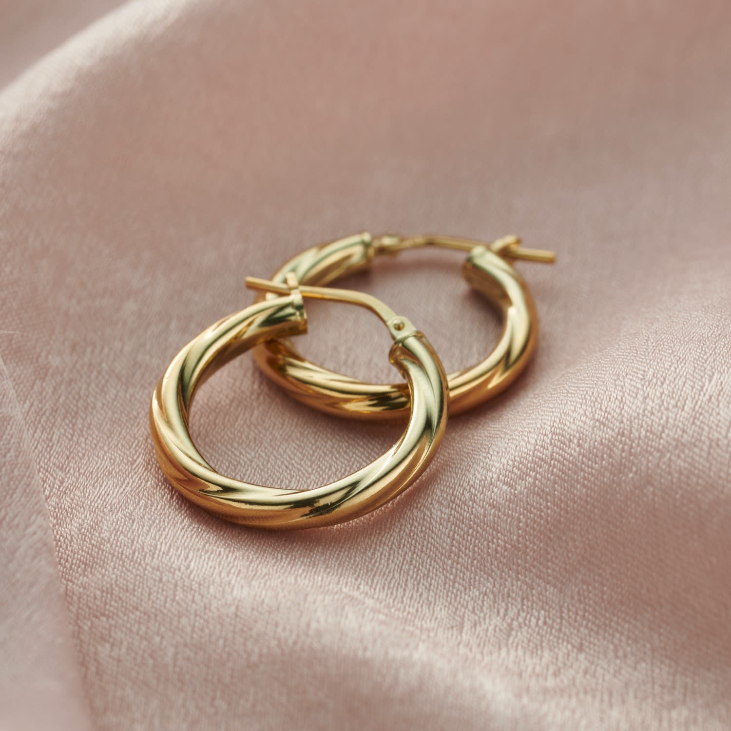 Gold Plated Twisted Creole Hoop Earrings