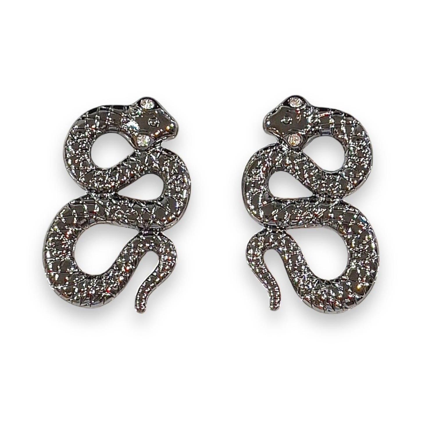 Python Earrings In Black Rhodium