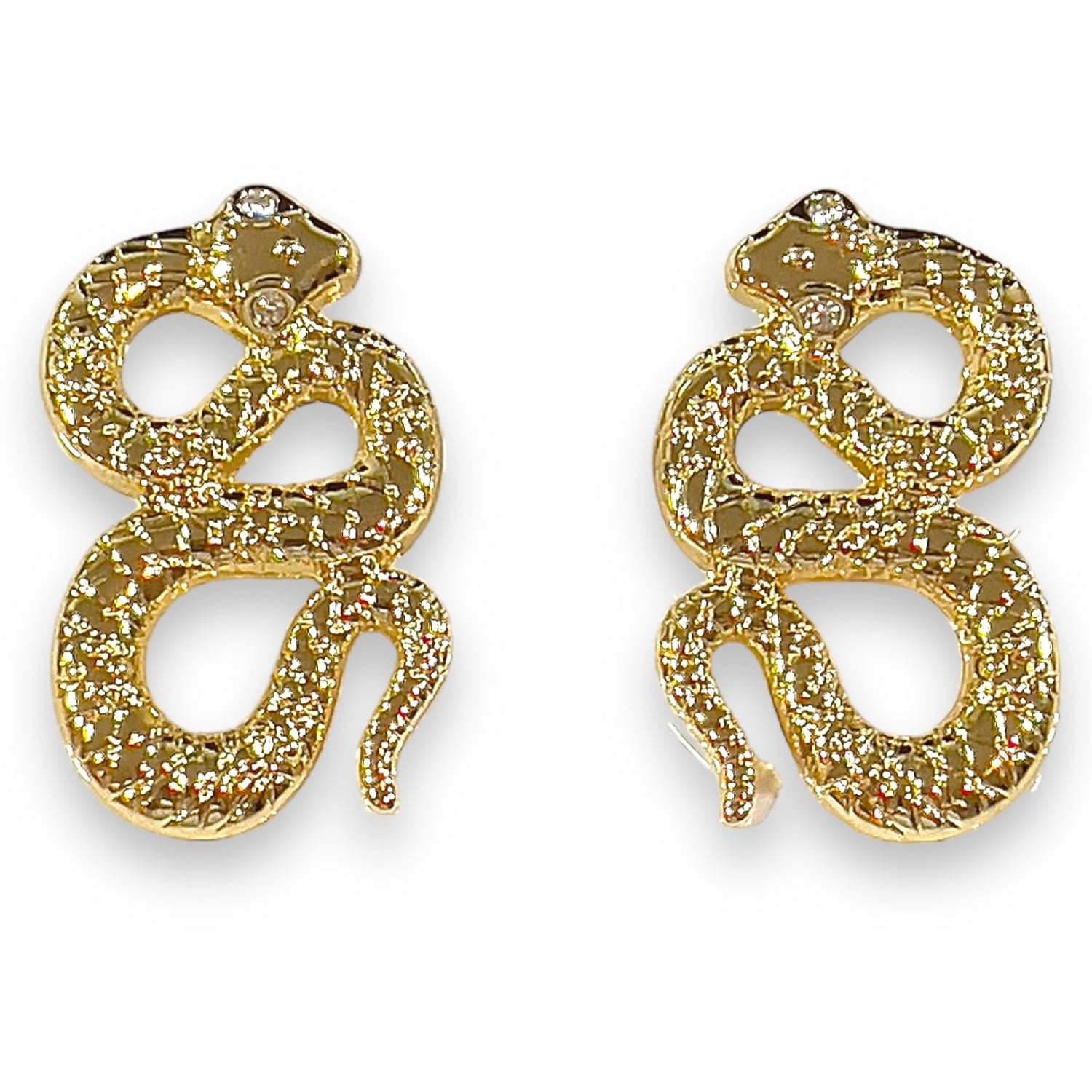 Python Earrings In Yellow Gold