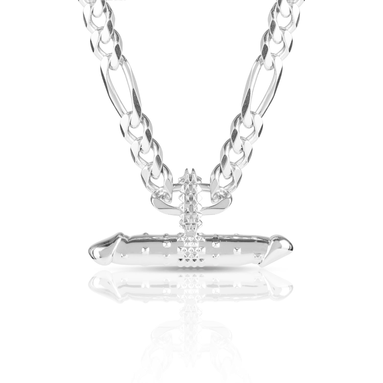 D Bar Necklace Silver
