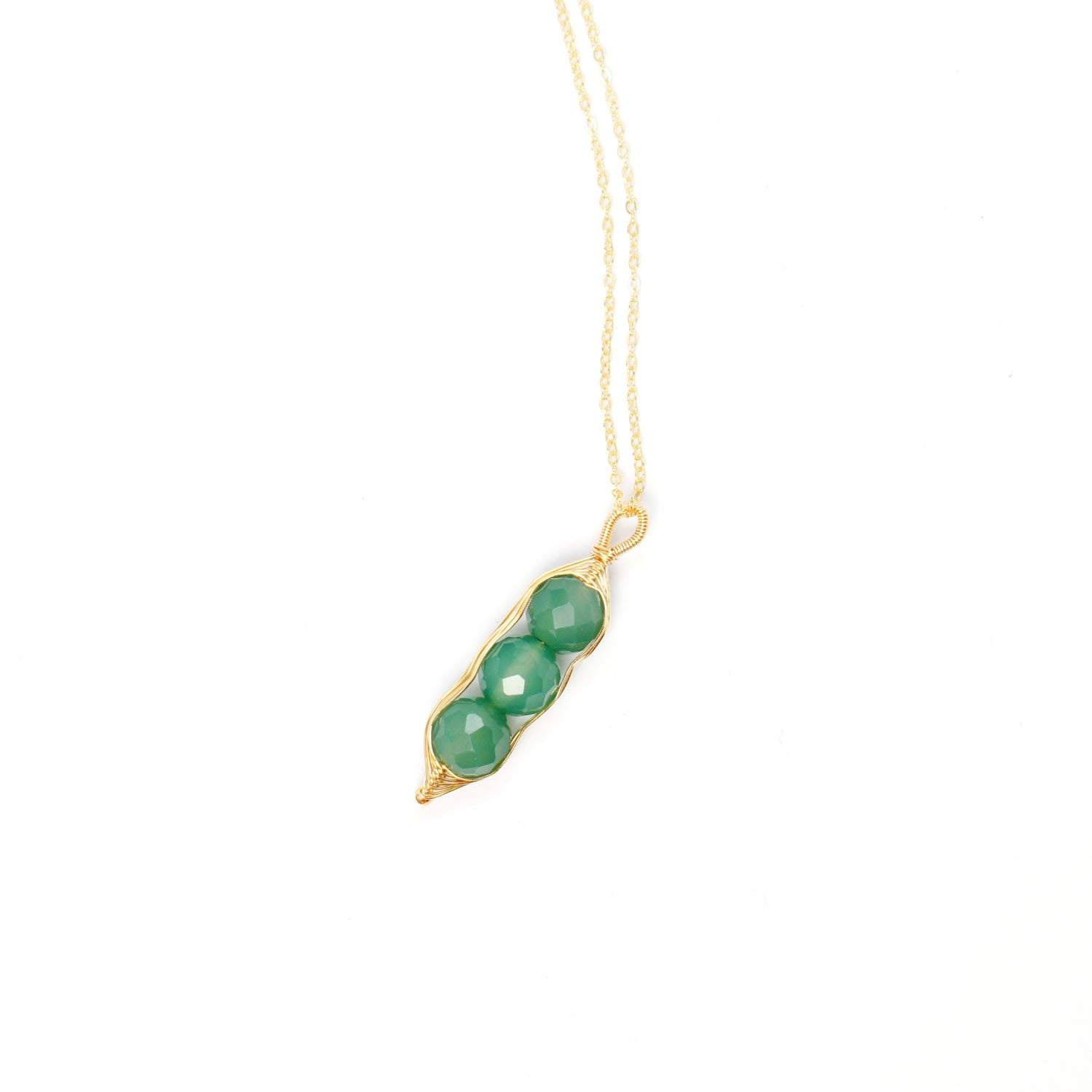 Garden Peas Necklace - Green Chrysoprase