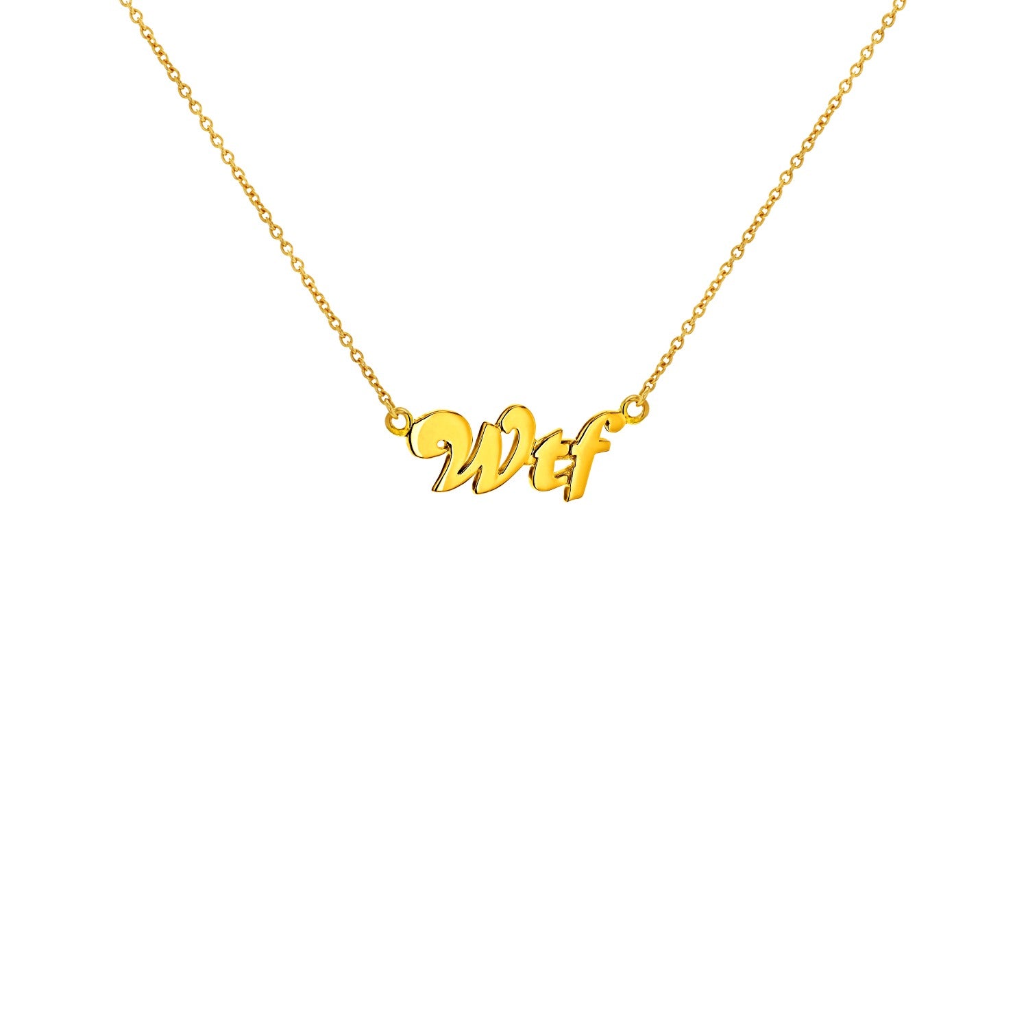 18Kt Gold Plated Wtf Necklace