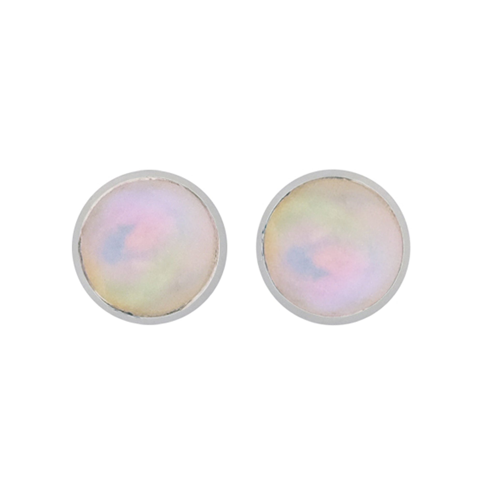Maya Interchangeable Silver Stud Earrings - Opal