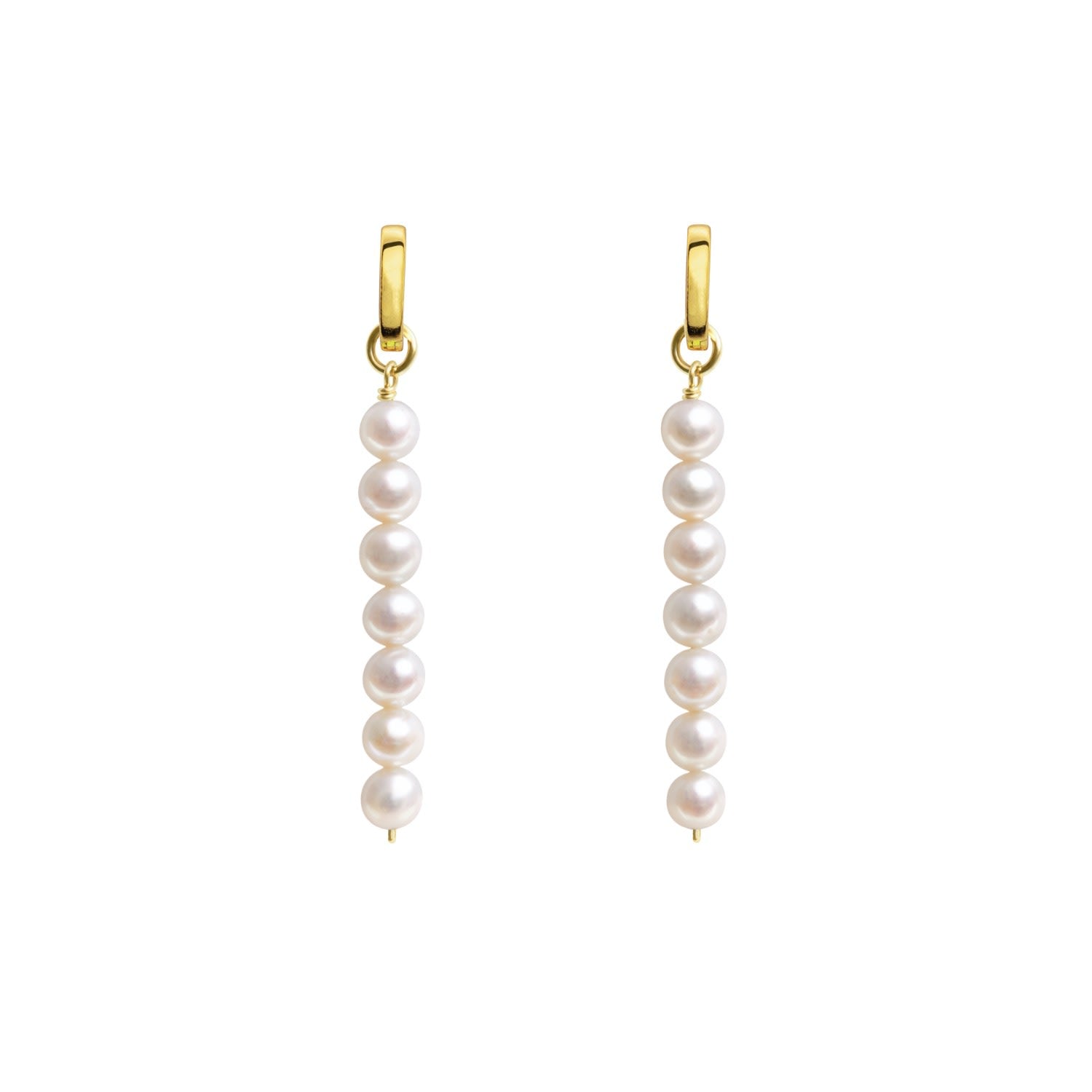 Linea Pearl Hoop Earrings - Gold