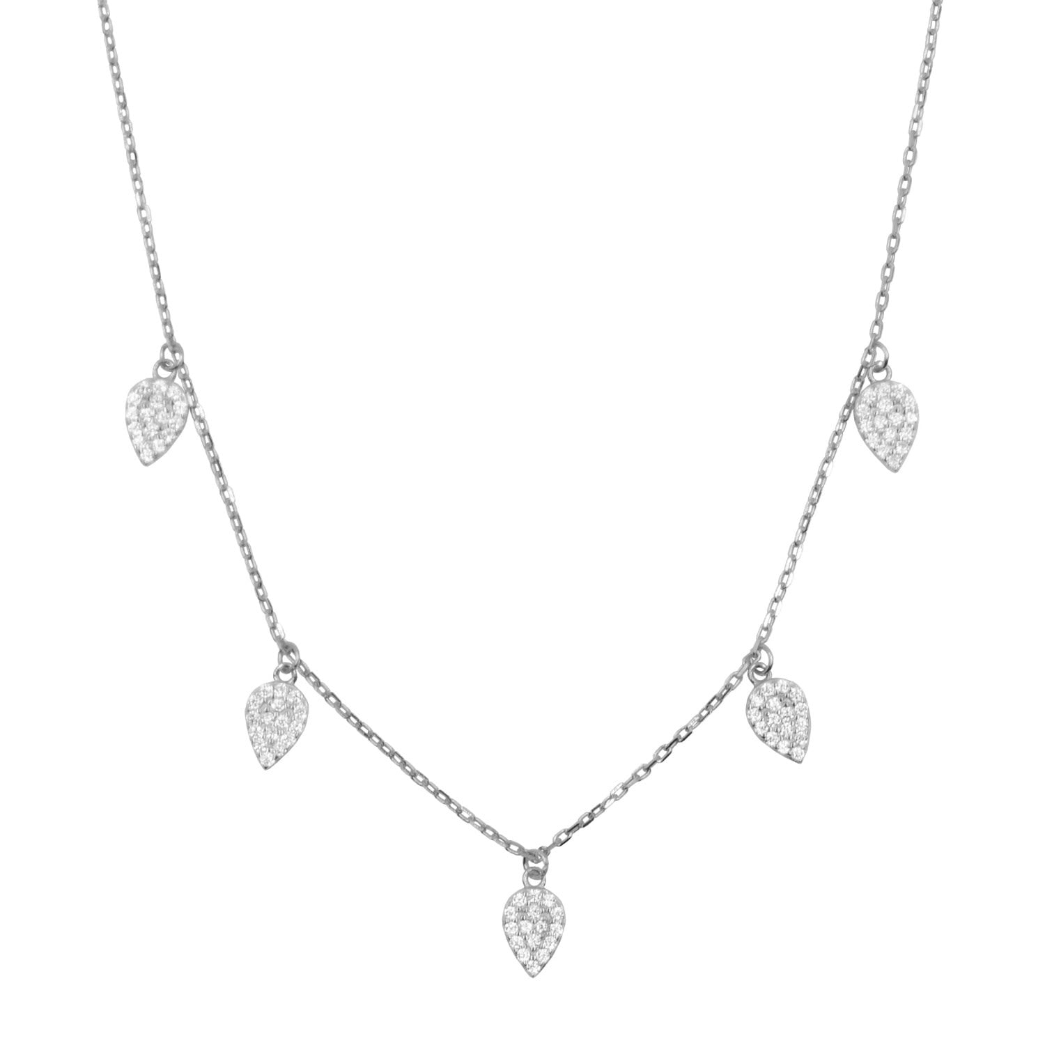 Blessings Leaf Choker Necklace In Silver