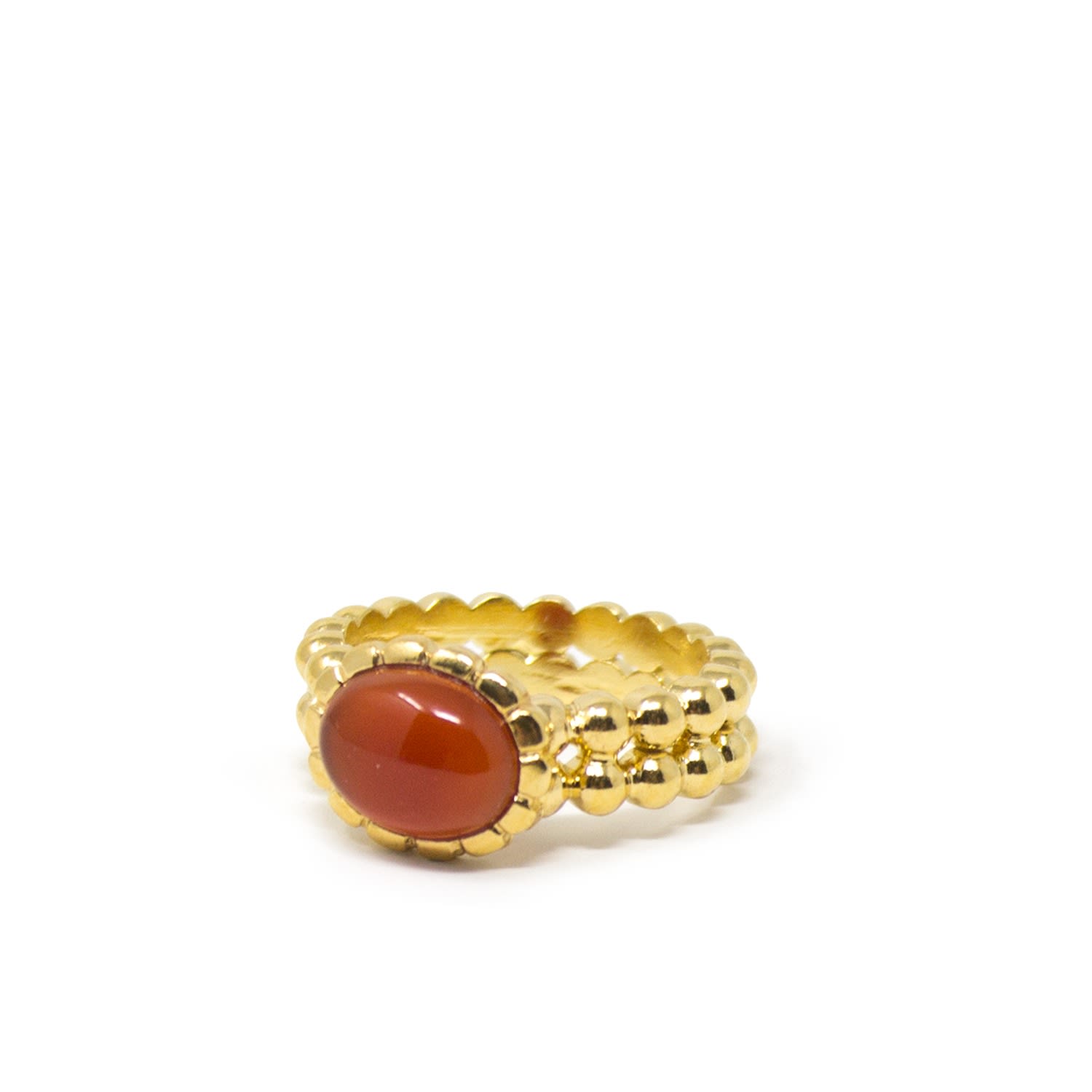 Carnelian Beady Band Ring