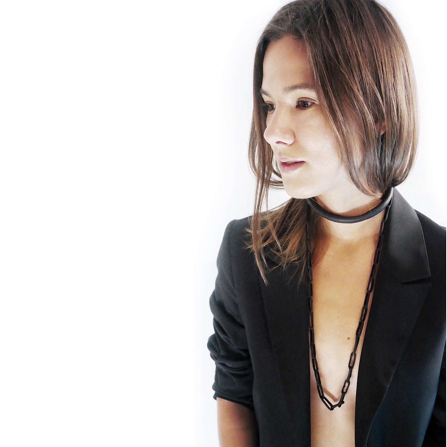 Choker With Leather Chain