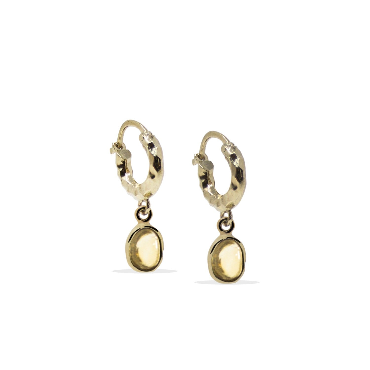 Cosmo Gold-Plated Yellow Citrine Hoop Earrings