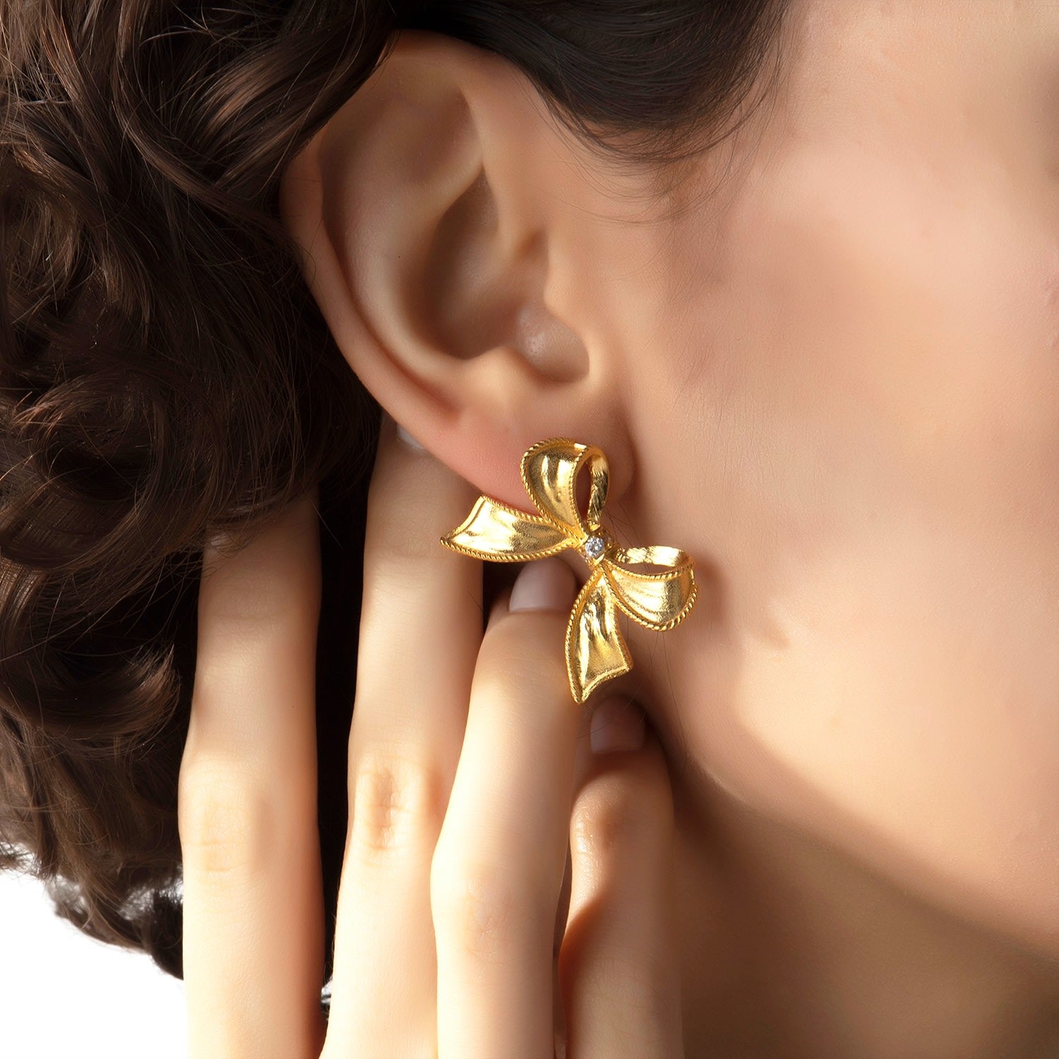 Gold Bow Earrings