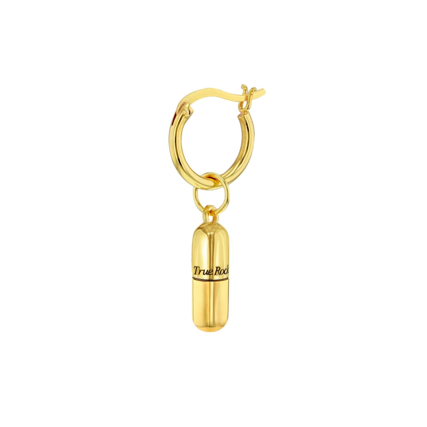 18Kt Gold-Plated Mini Pill Charm On Gold Hoop