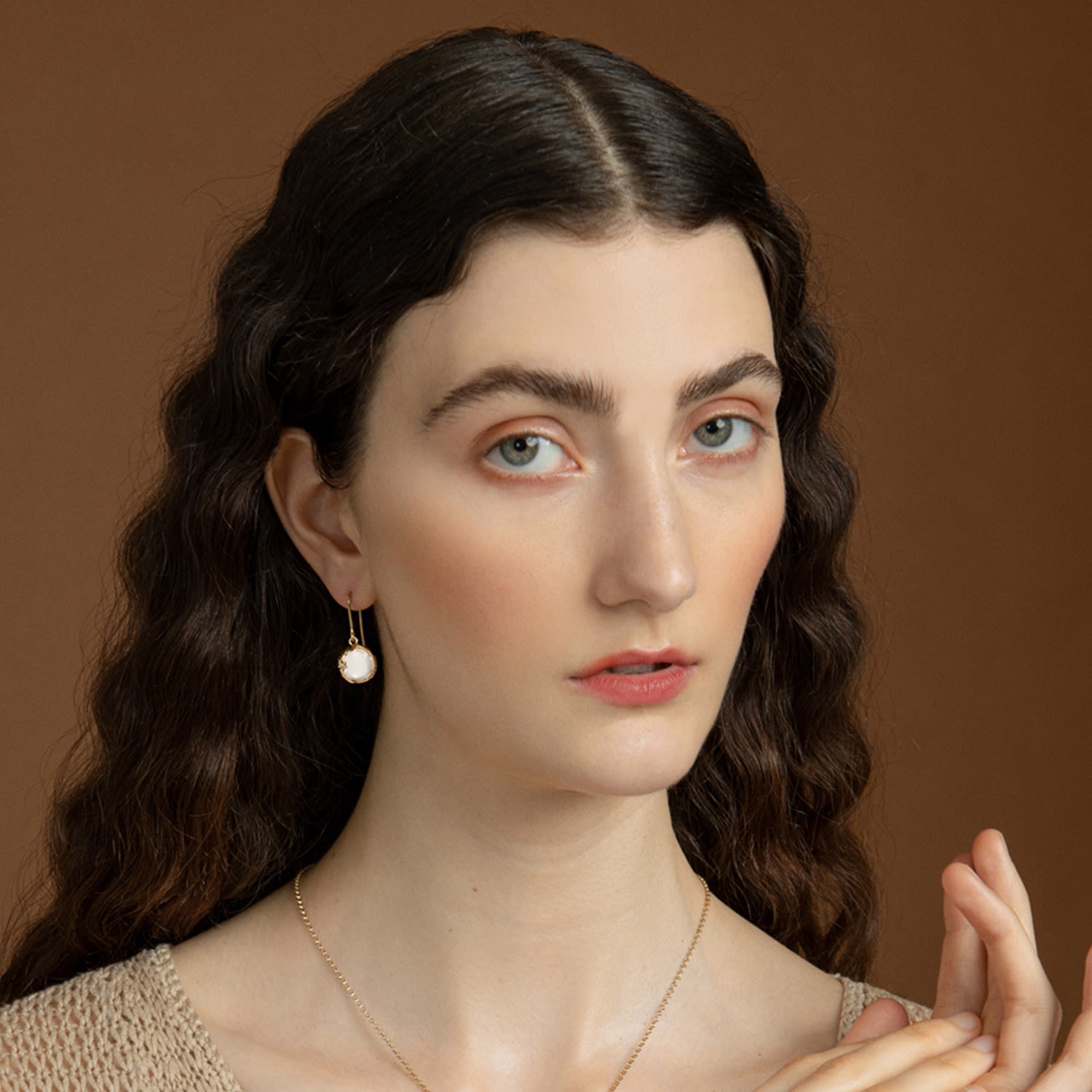 Ad Astra Gold-Plated Pink Quartz Earrings