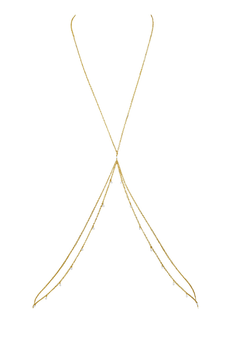 Sasha Pearl & Gold Shaker Body Chain