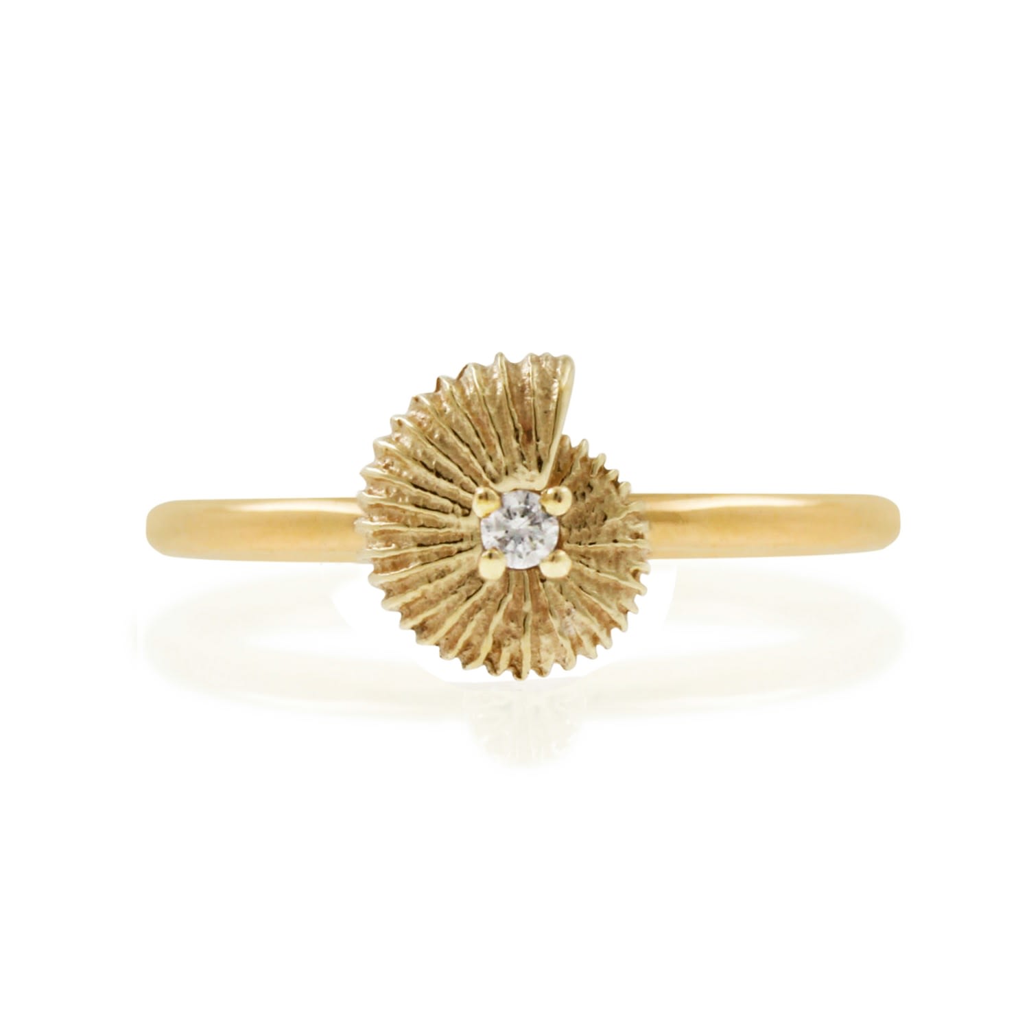 Ammonite Diamond Ring - Gold