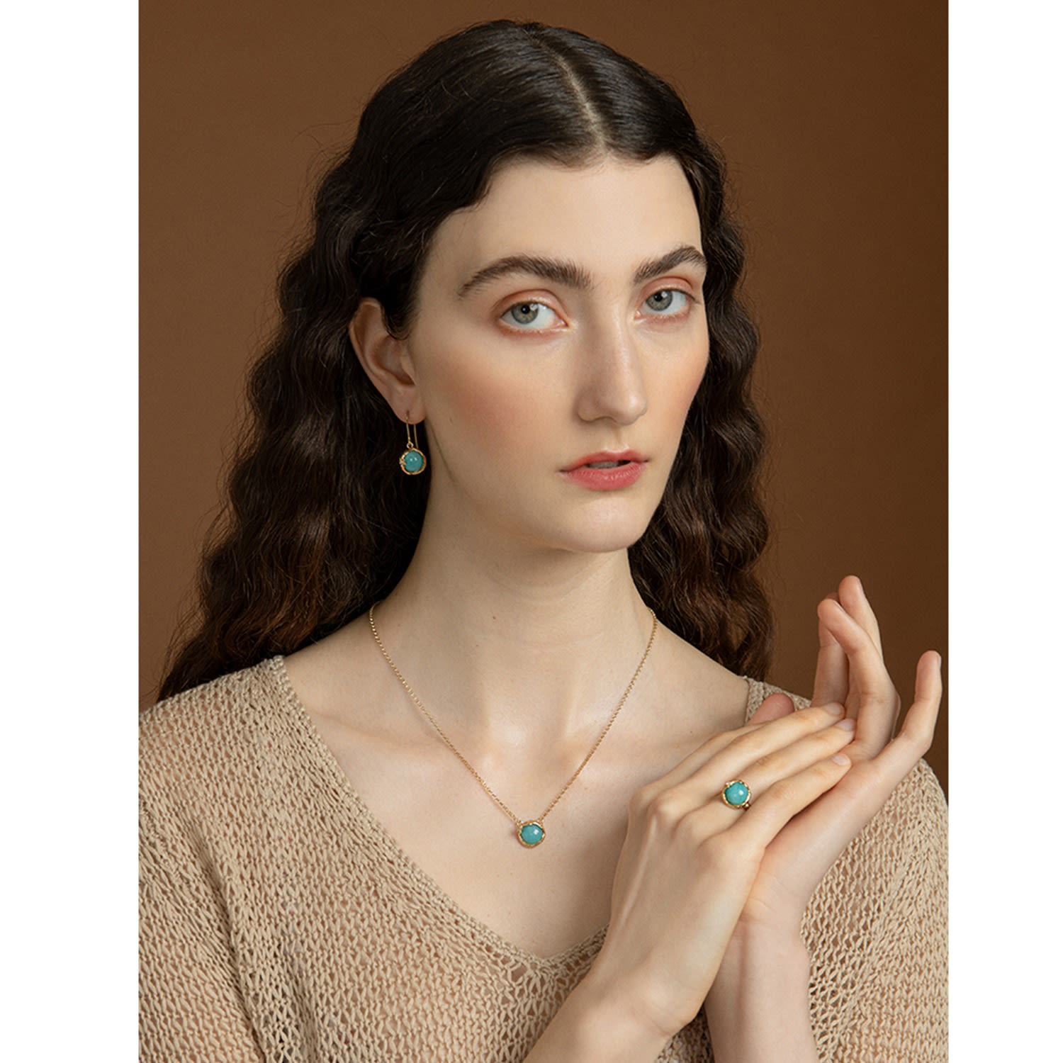 Ad Astra Gold-Plated Amazonite Ring