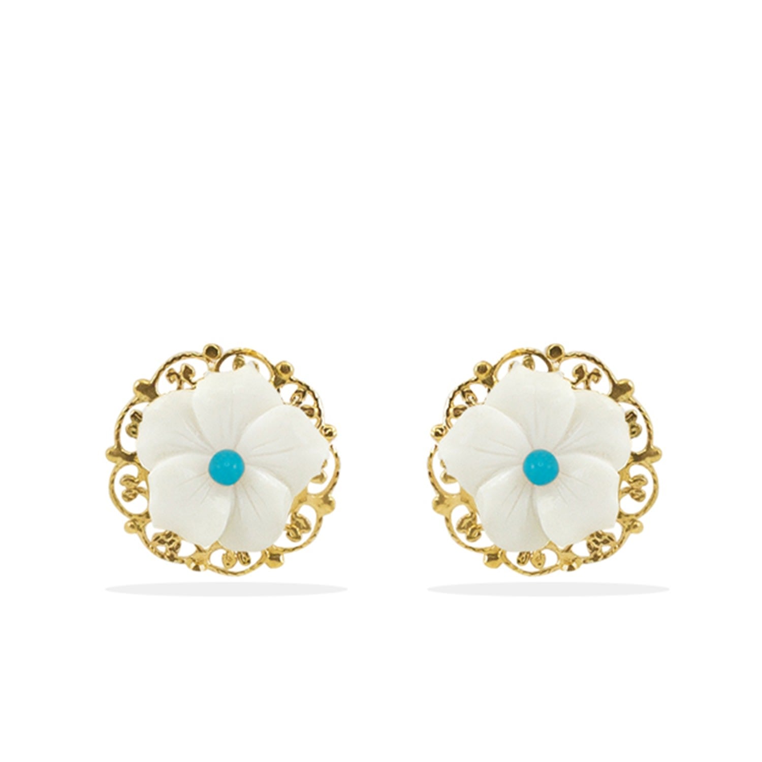 Flower Power Gold Vermeil Turquoise Earrings