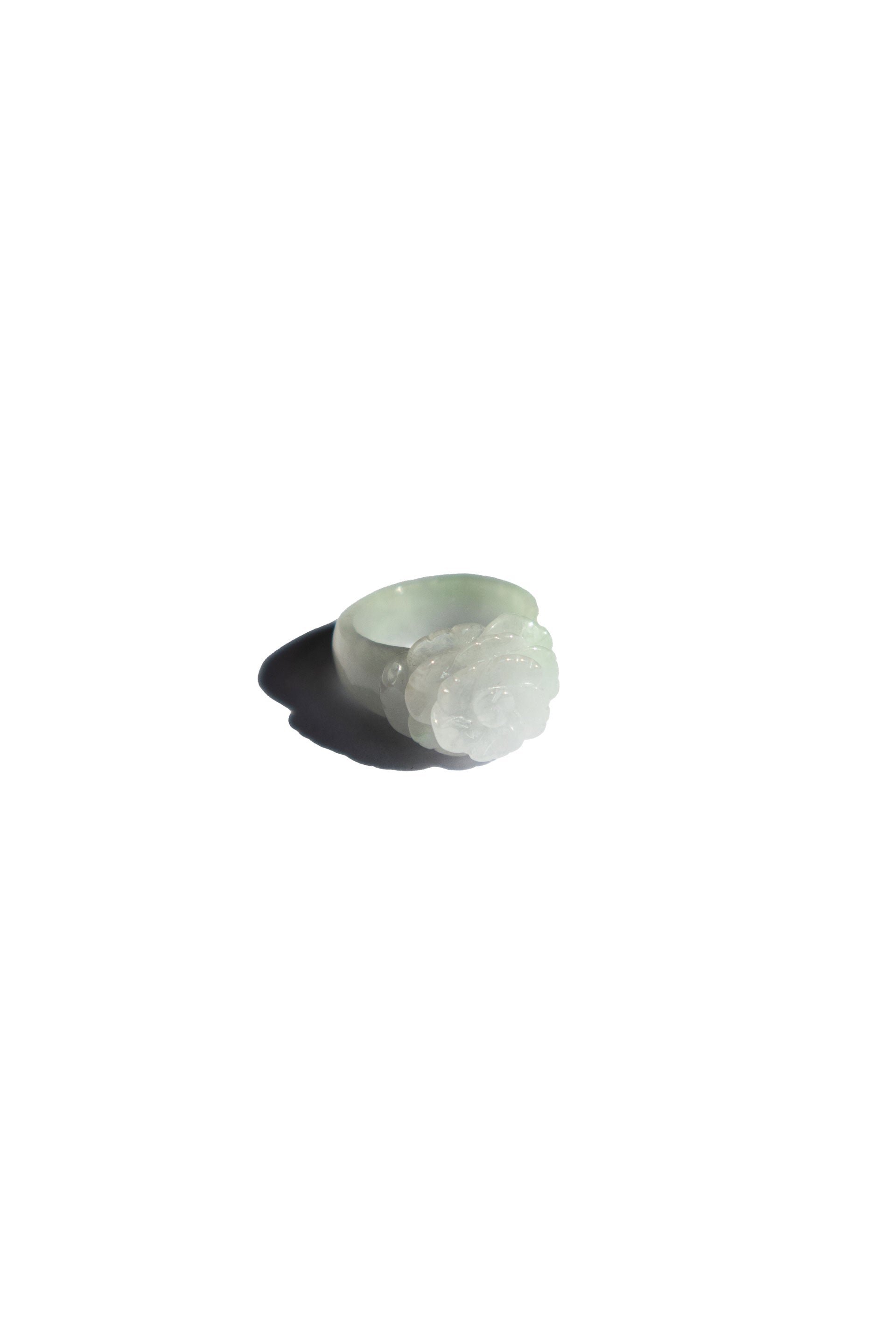 Rose Off White Jade Ring