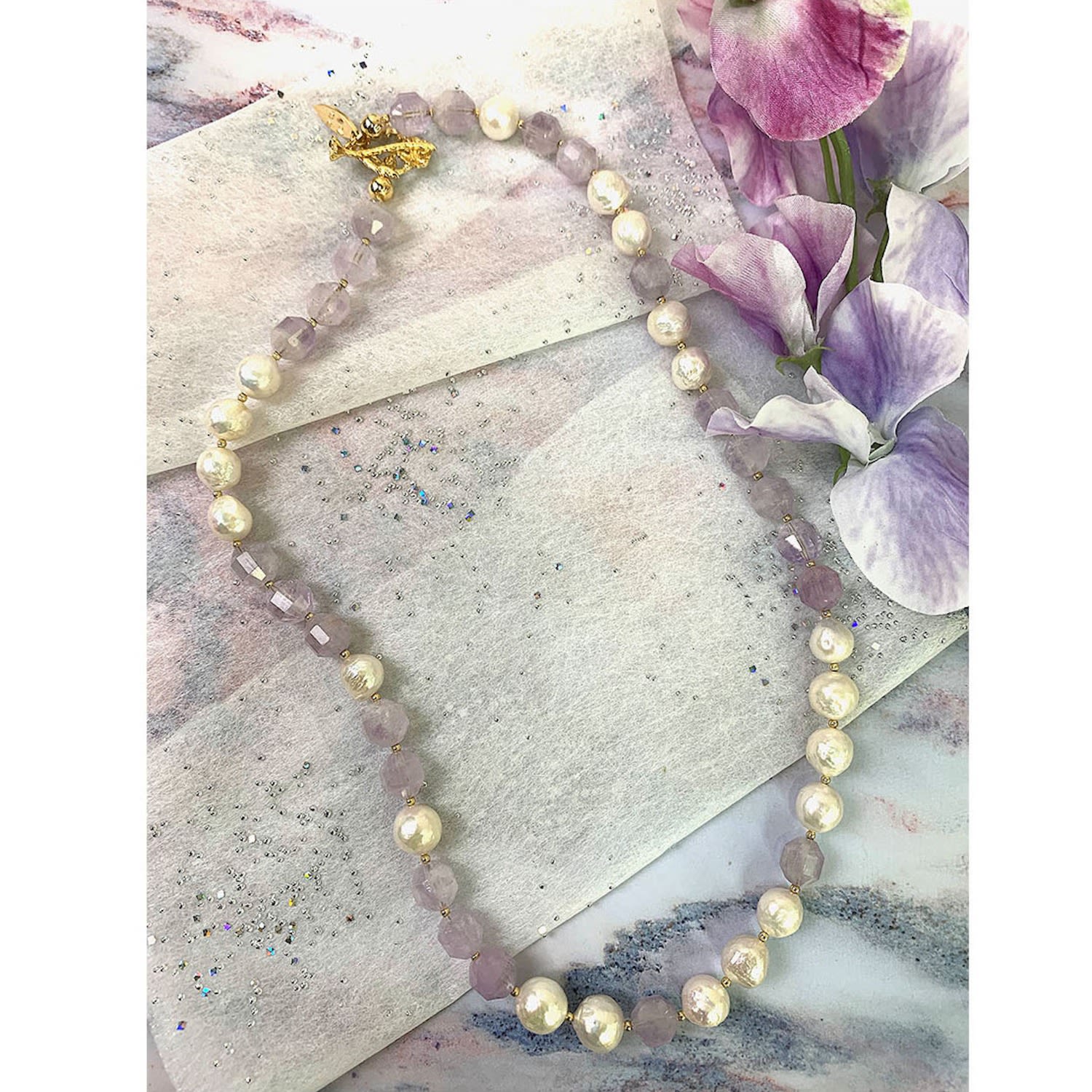 Amethyst With Freshwater Pearls Simple Choker