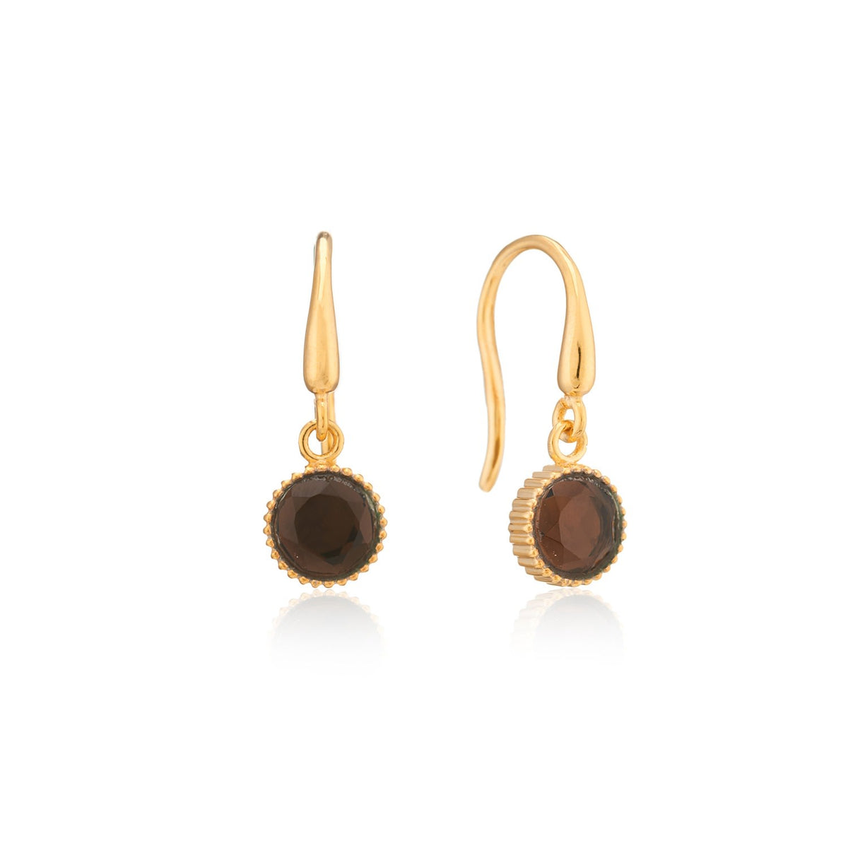 Barcelona November Birthstone Hook Earrings Smokey Quartz