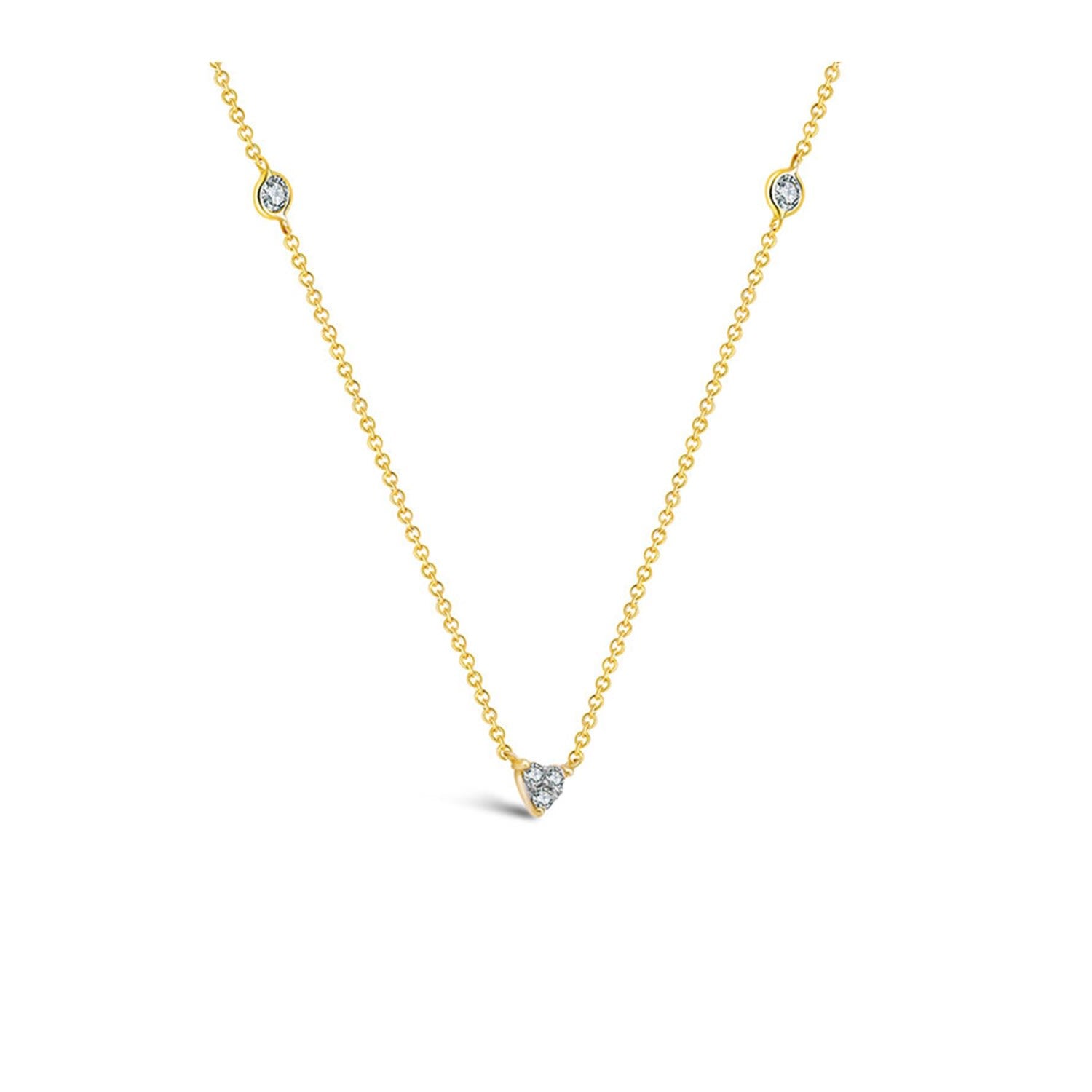 18K Yellow Gold Trianlgle Shape Diamond Necklace / Choker