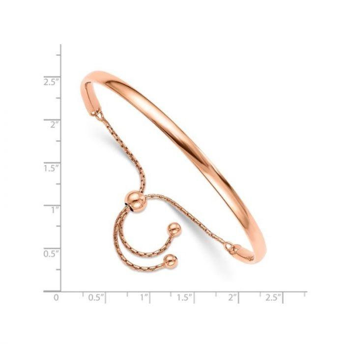 Sterling Silver Rose Gold-Plated Women’s Adjustable Bangle