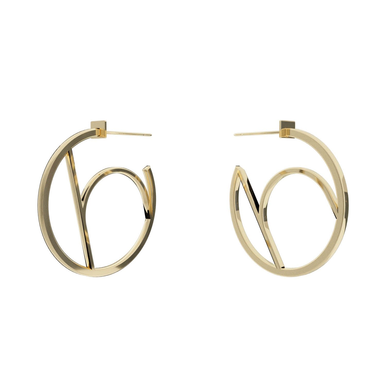 Alphabet Hoop Earrings Small - Gold