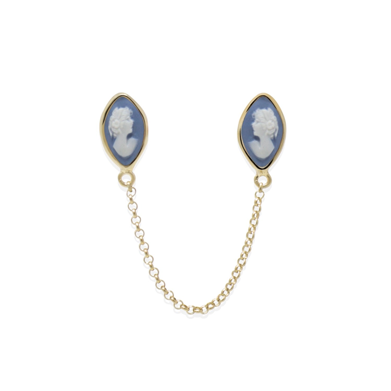 Little Lovelies Gold-Plated Sky Blue Cameo Single Earring