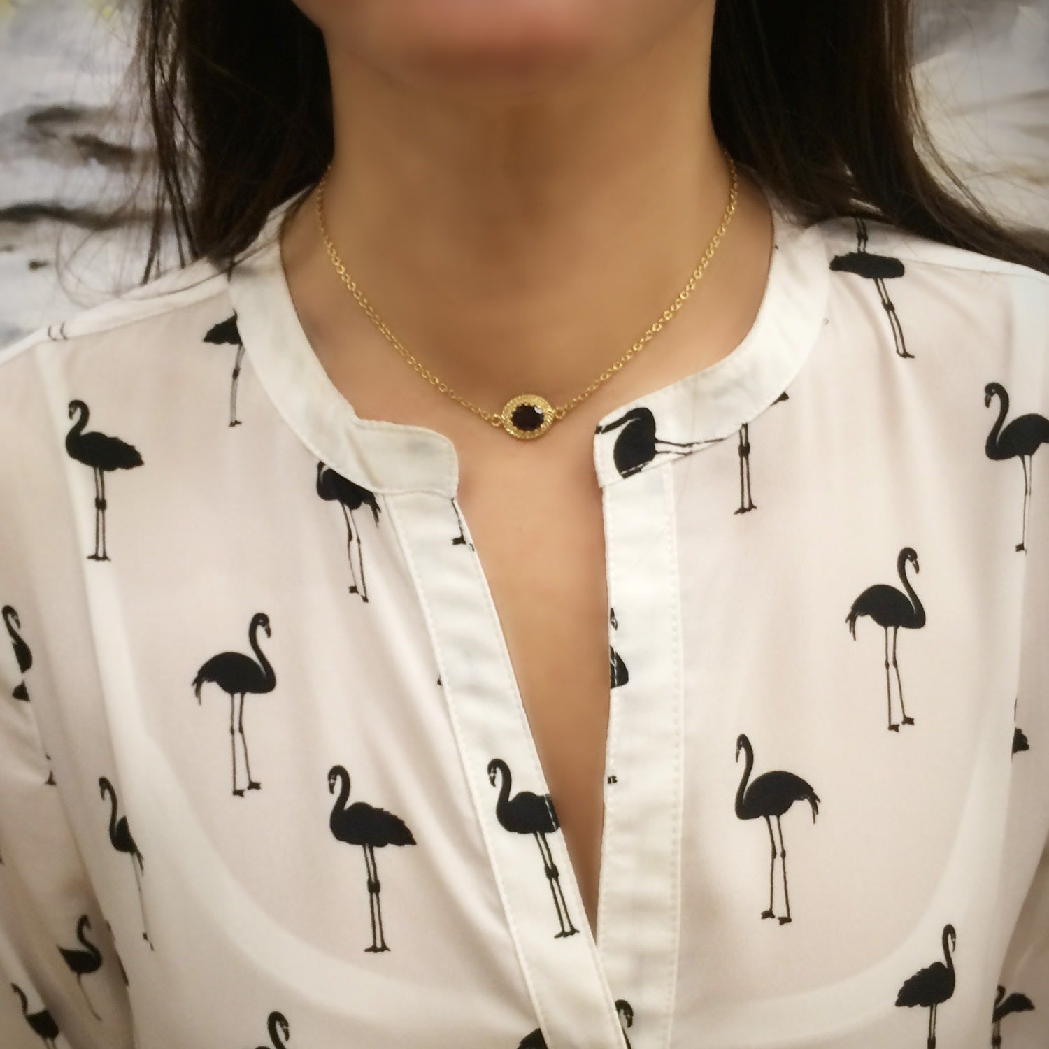 Luccichio Gold Vermeil Garnet Choker