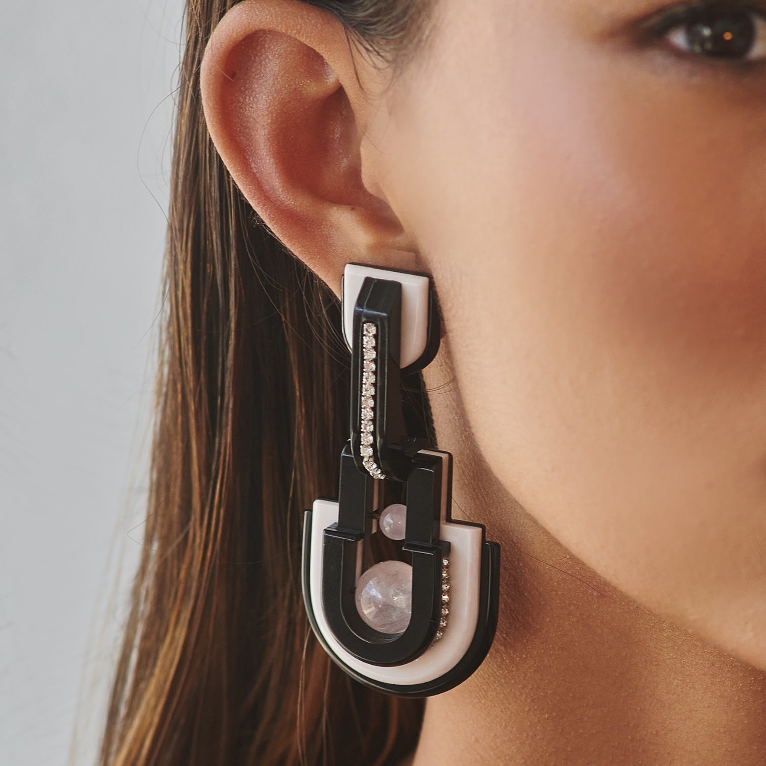 Handmade Acrylic Earring Pendant Orion - Pink & Purple