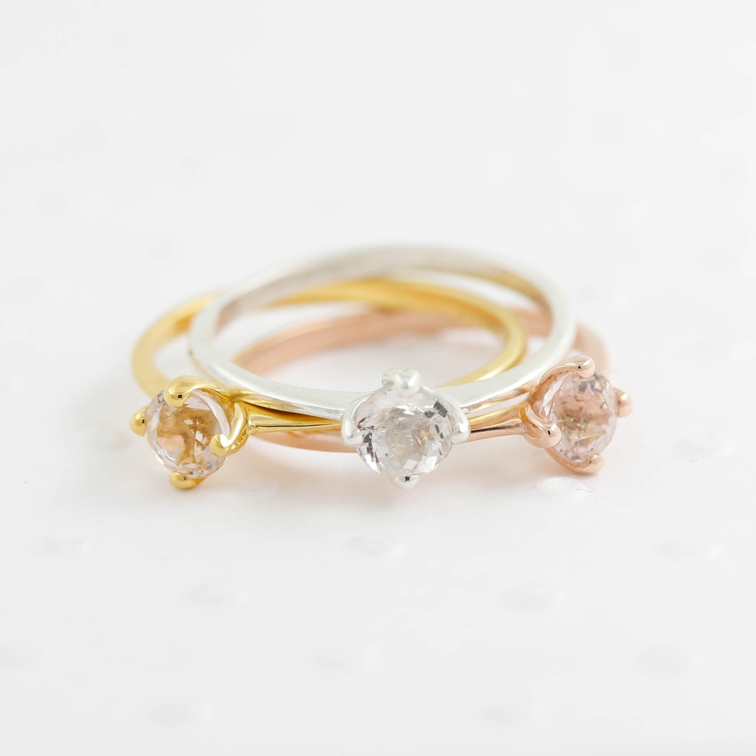 Morganite Petal Ring - Silver