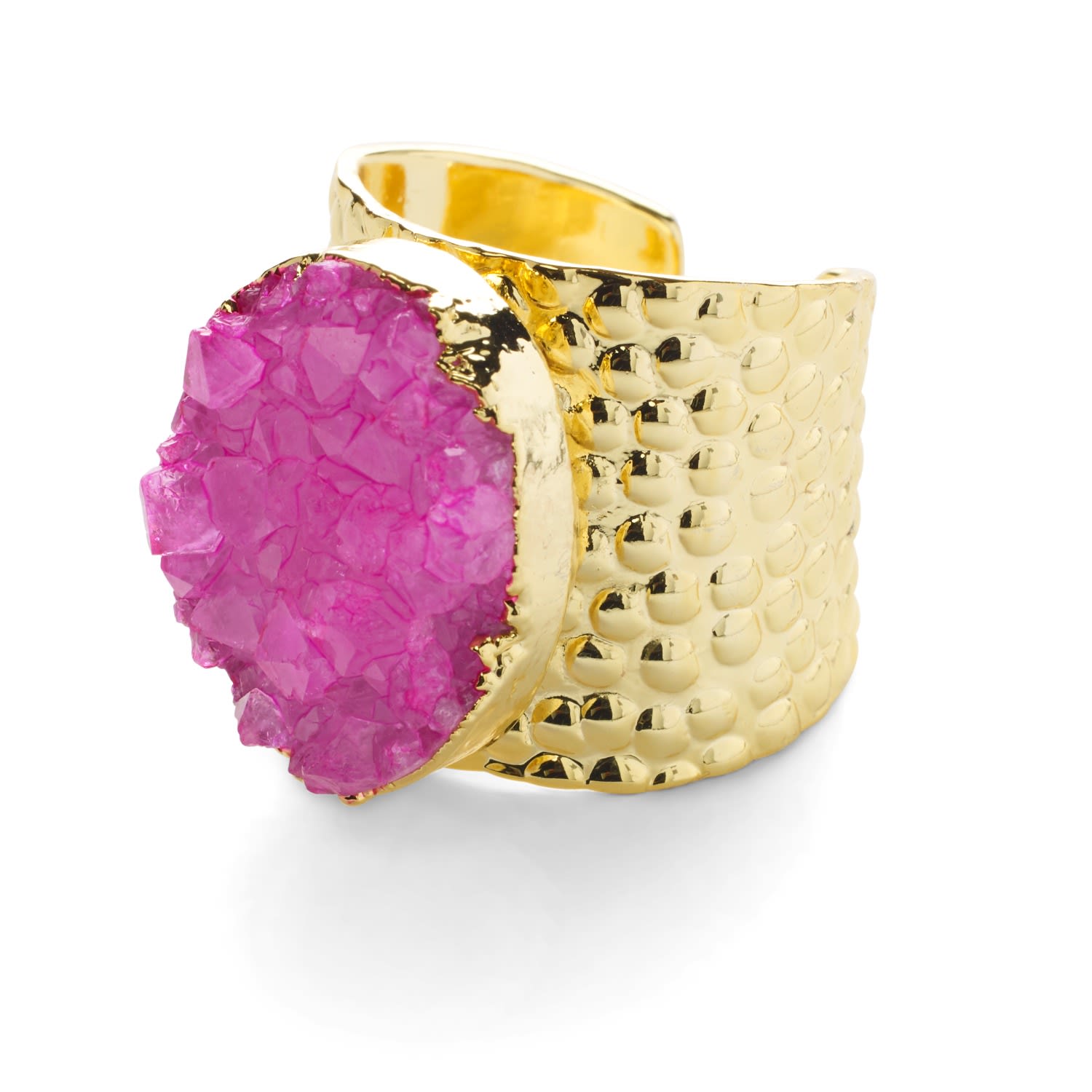 Bubble Gum Pink Crystal Crush Semi-Precious Statement Ring
