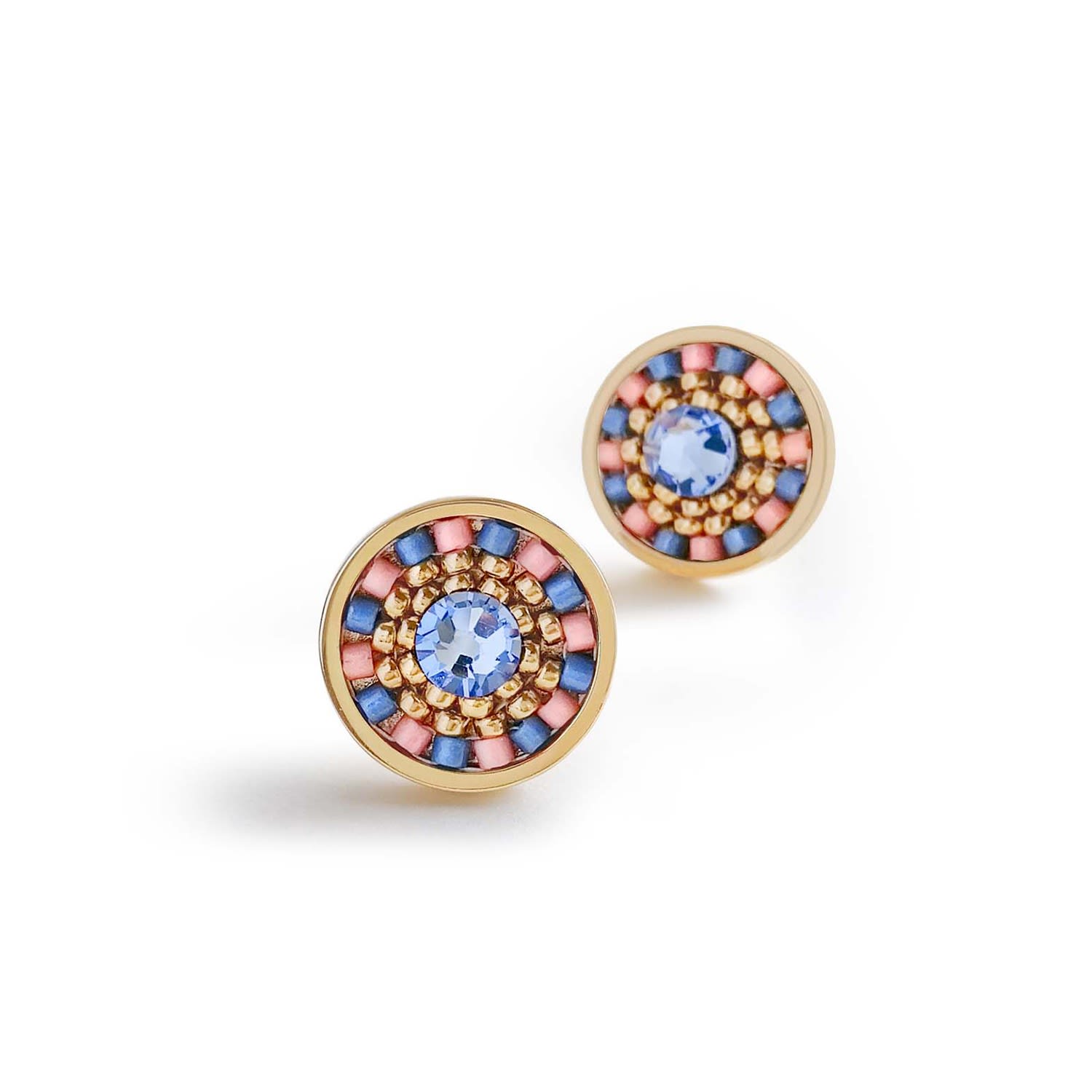 Striped Medallion Stud Earrings - Prom Night