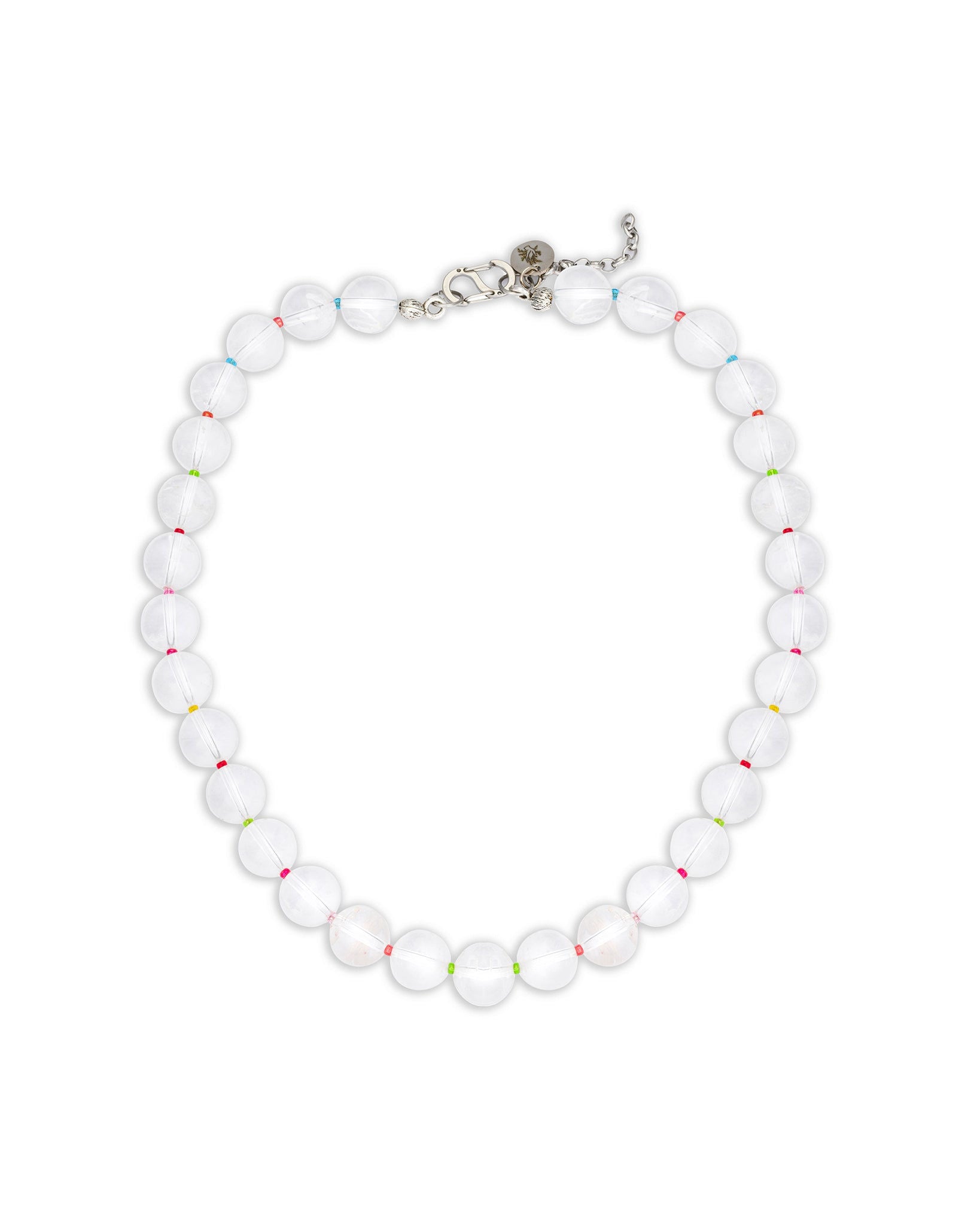 Quartz Bonbon Necklace With Glass Spacers