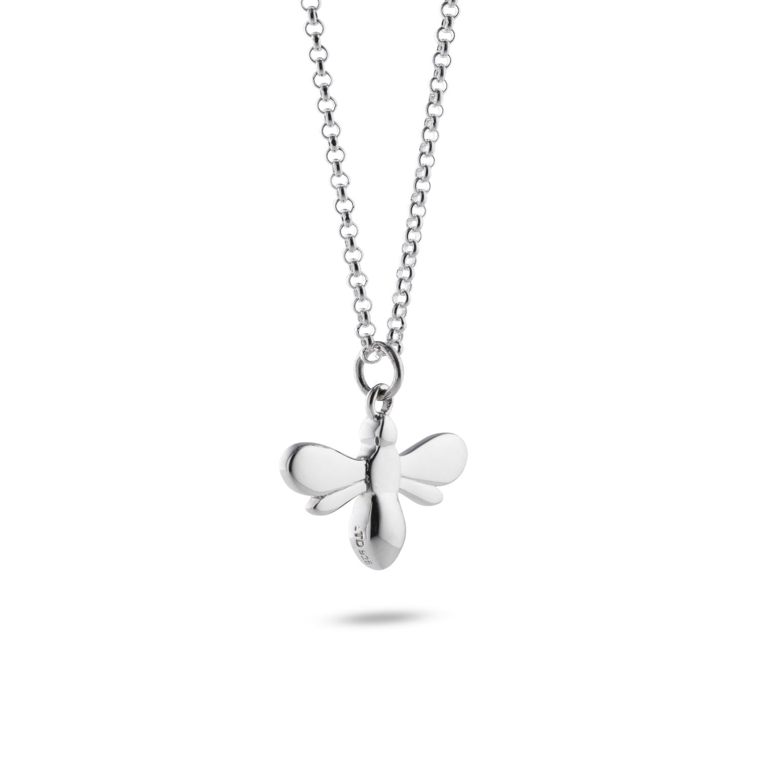 Queen Bee Pendant Necklace Polished Sterling Silver