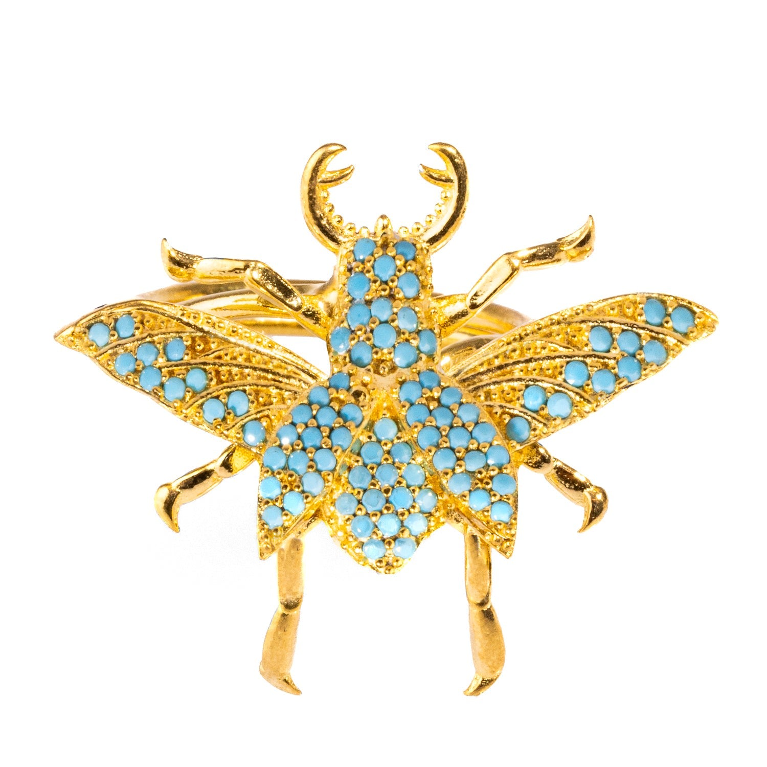 Queen Bee Turquoise & Gold Chunky Ring - Turquoise