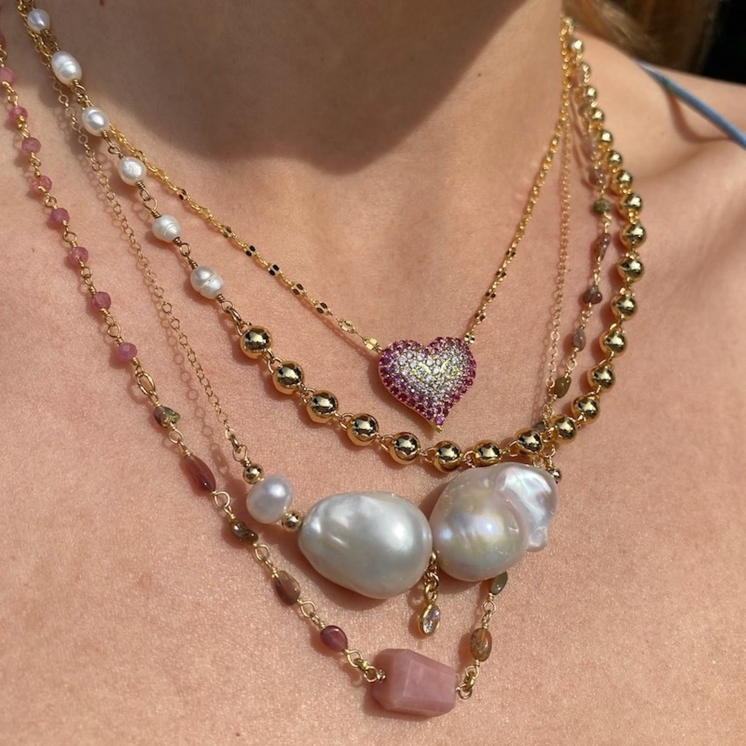 Queen Of Heart Necklace- Pink