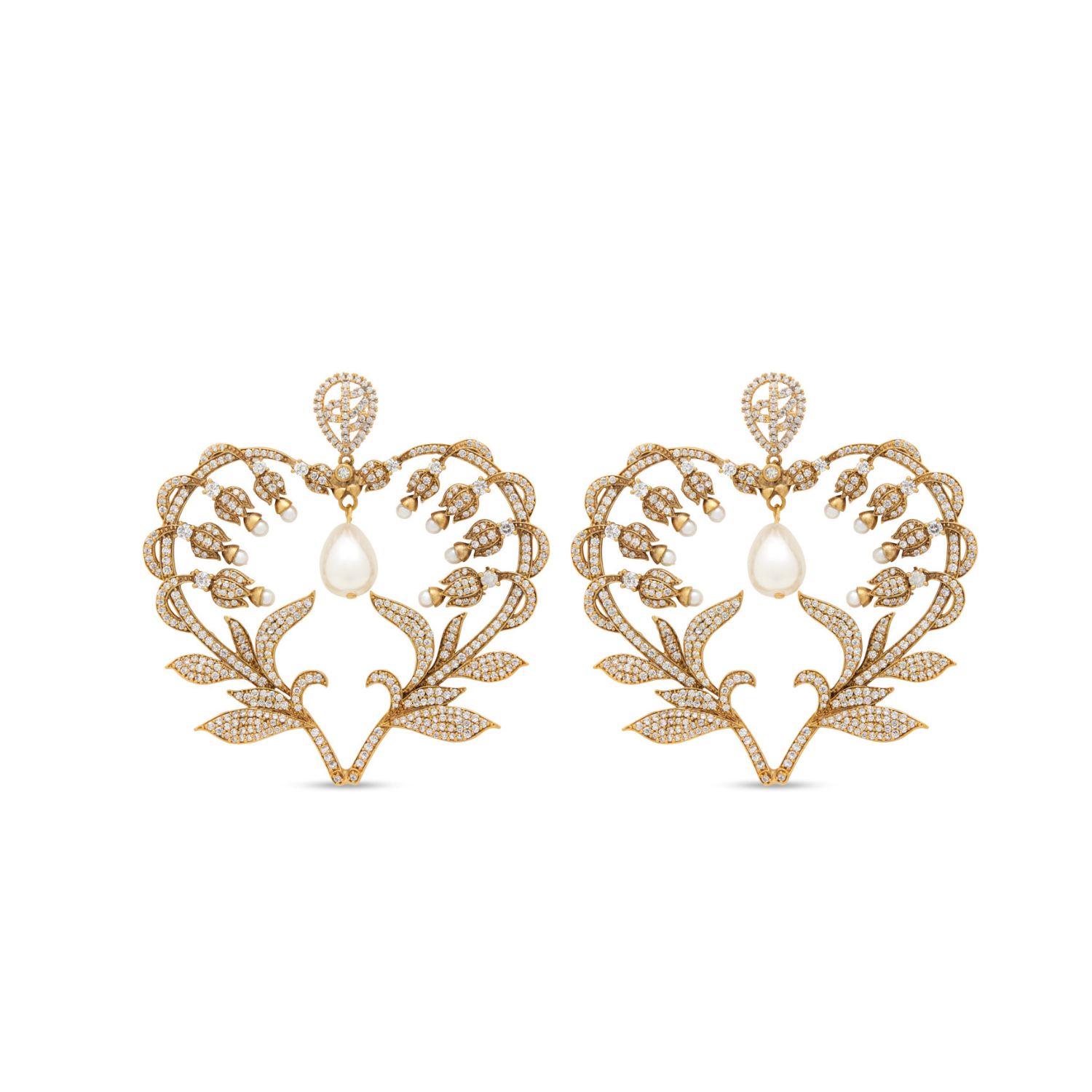 Queen Of Hearts Earrings - Gold