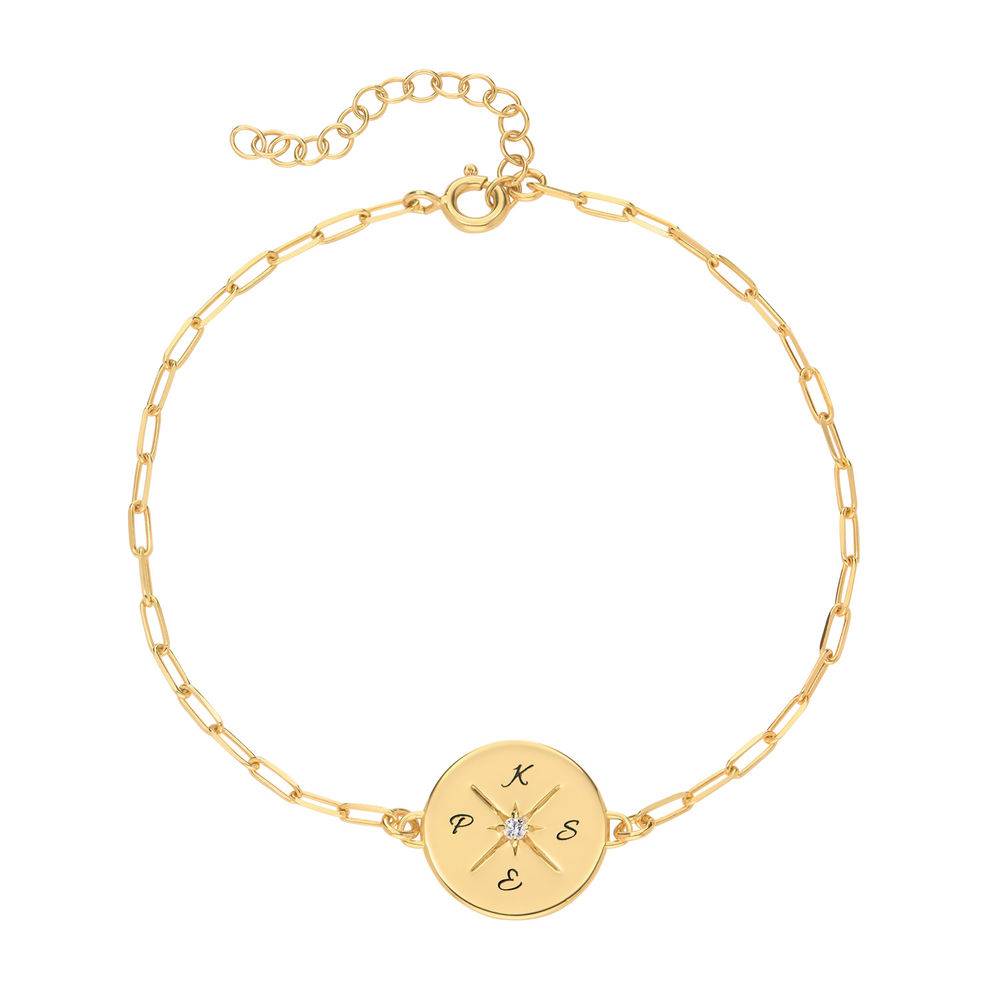 Queens Compass Bracelet with Cubic Zirconia in 18K Gold Plating