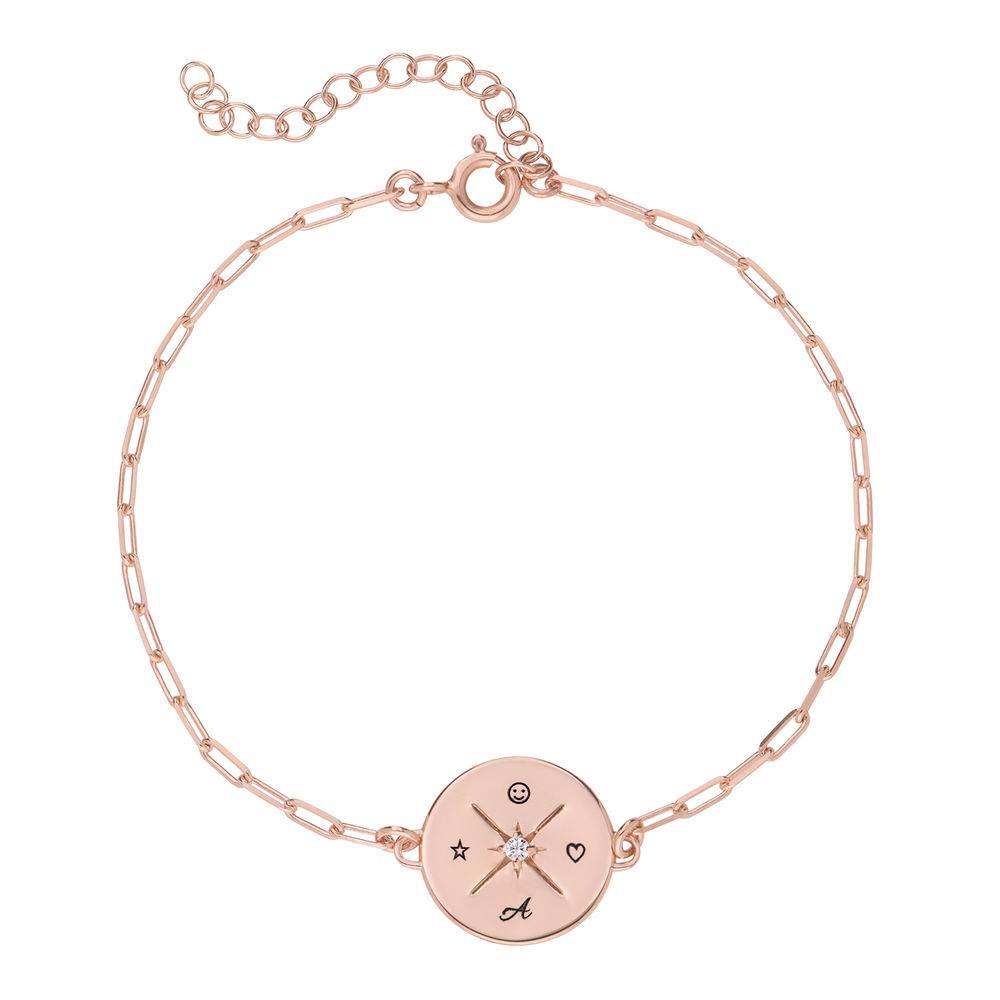 Queens Compass Bracelet with Cubic Zirconia in 18K Rose Gold Plating