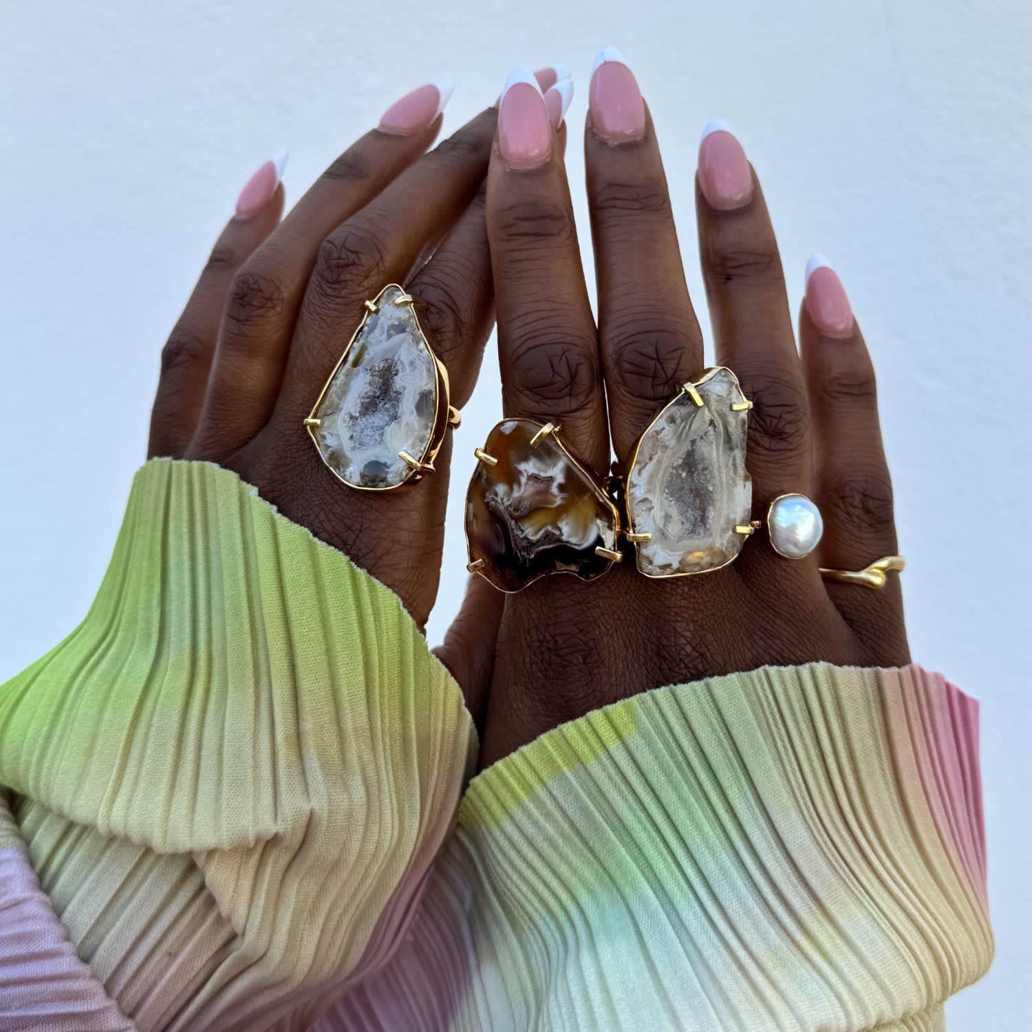 Quiet Luxury Druzy Swirl Gold Adjustable Ring