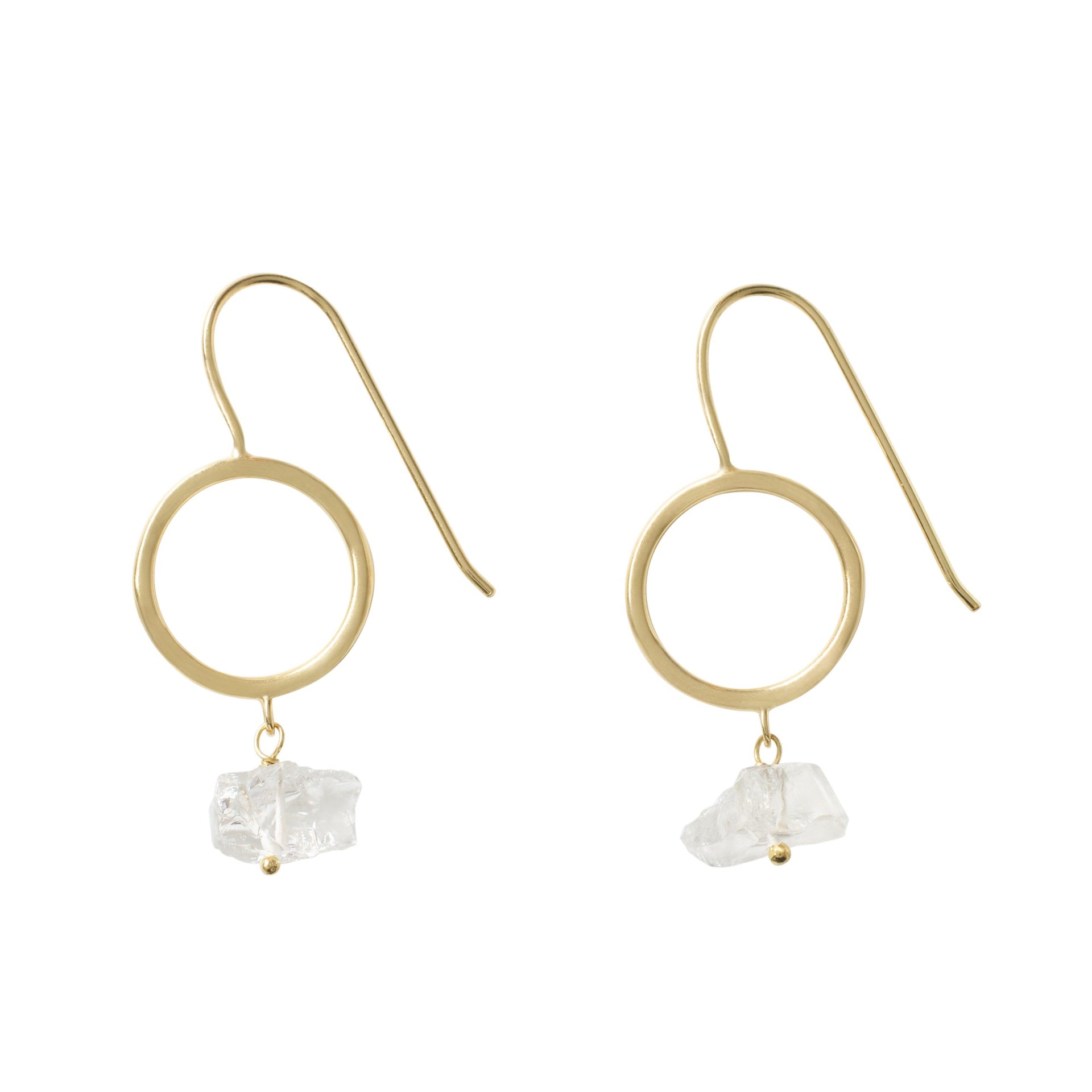 Quiet Luxury Gold Hoop Crystal Drop Earrings