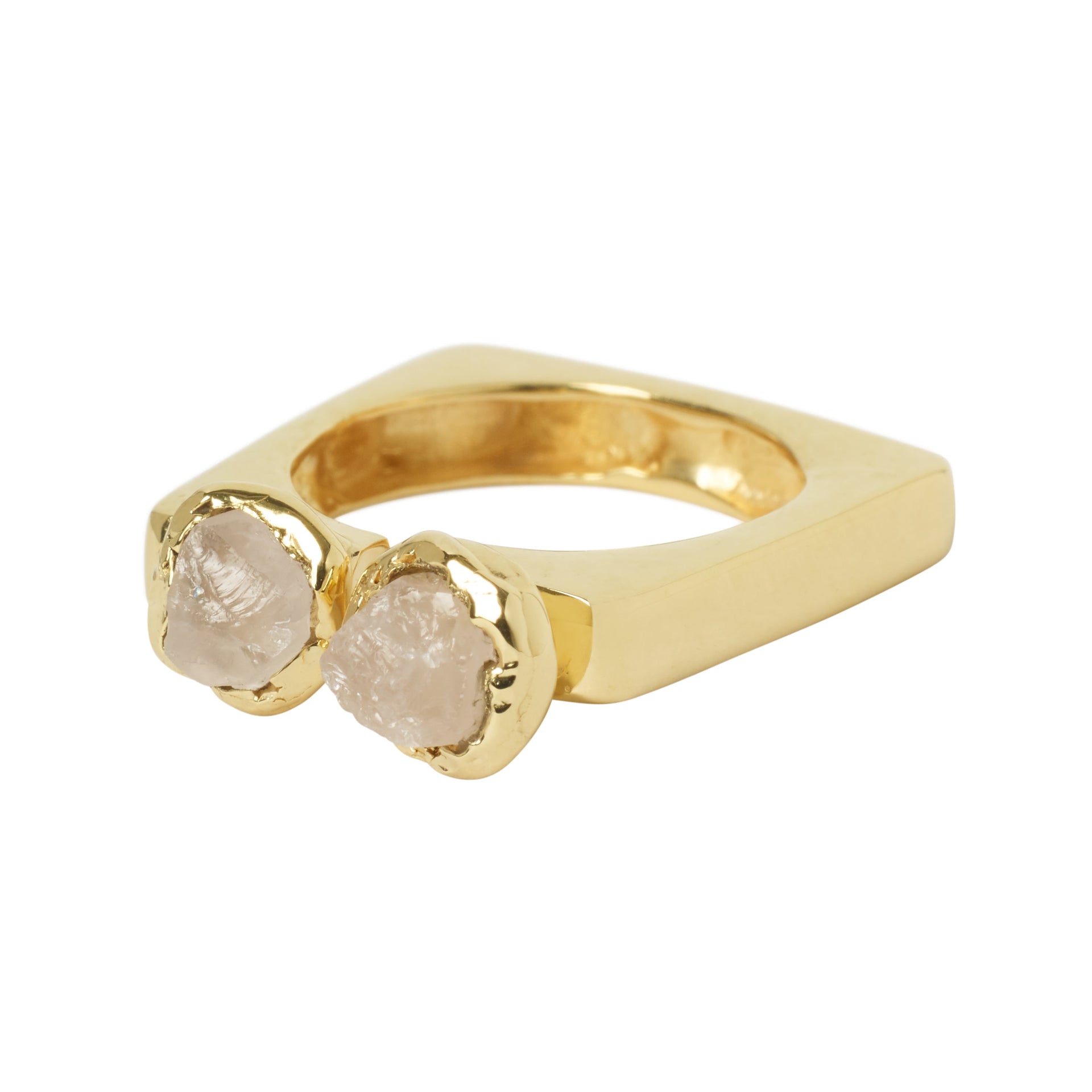 Quiet Luxury Rose Quartz Adjustable Square Ring