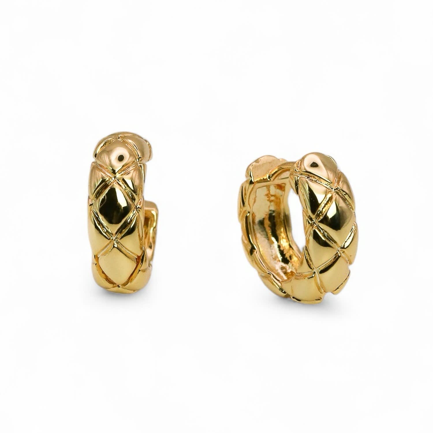 Quilted Huggie Hoop Earrings