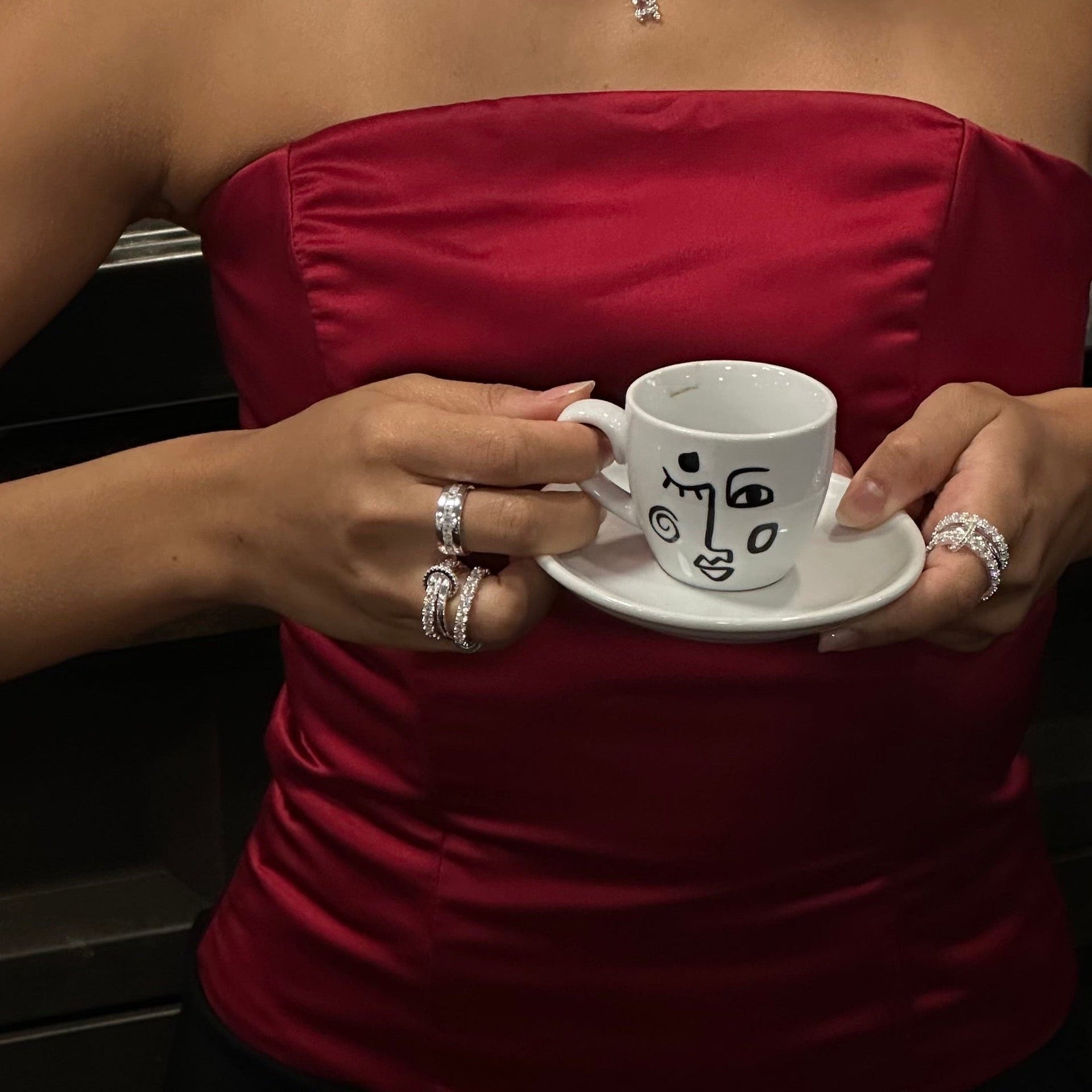 Square & Baguette Ring Silver