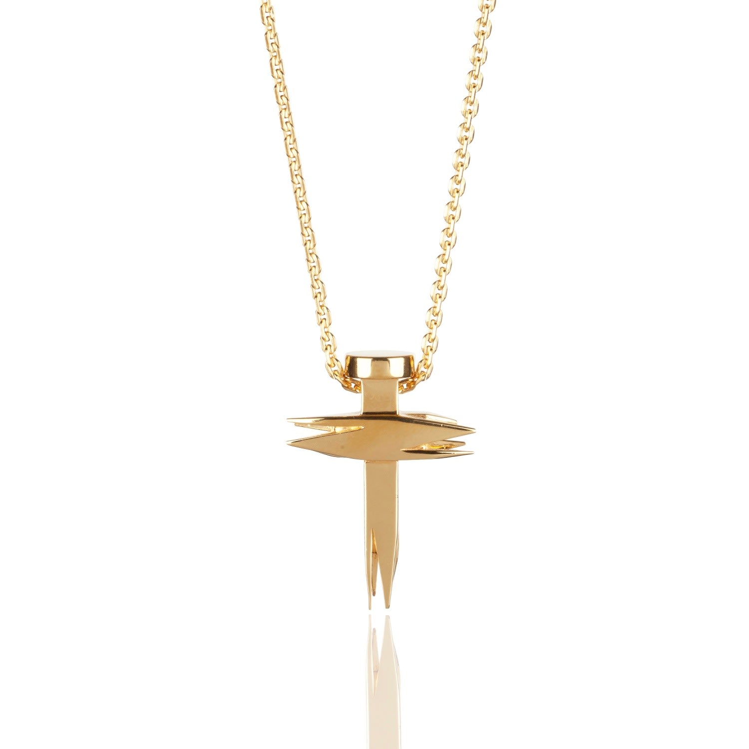 Nail & Cross Gold Pendant