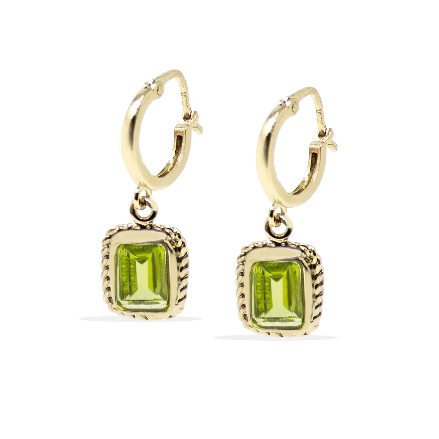 Luccichio Gold Vermeil Peridot Hoop Earrings
